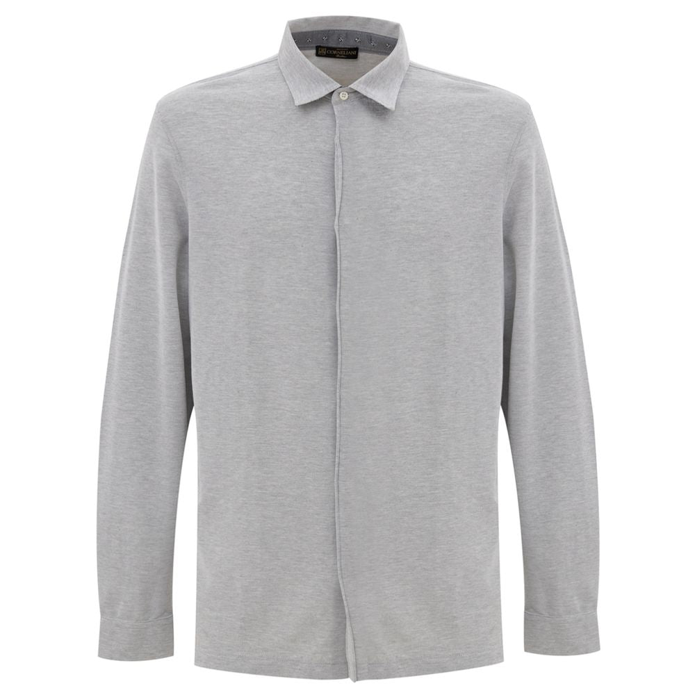 Gray Cotton Shirt - ventzia