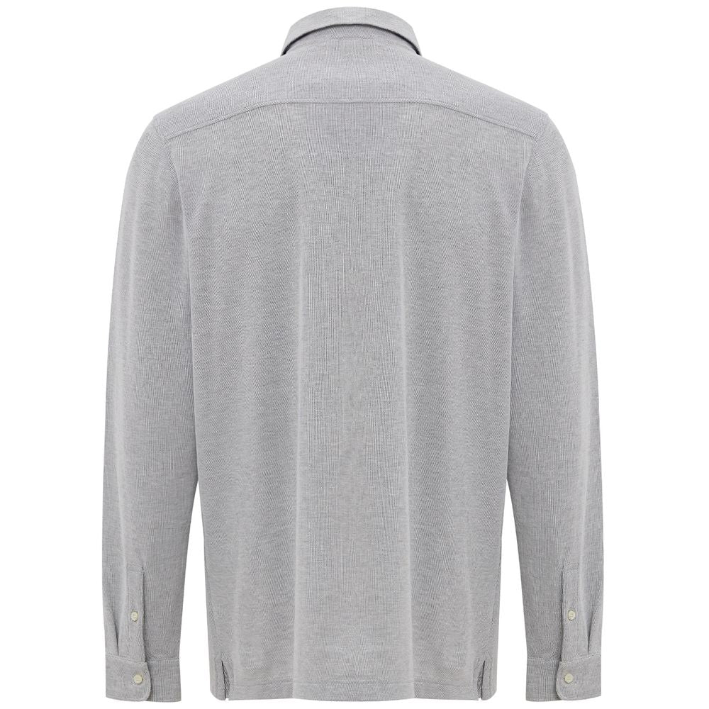 Gray Cotton Shirt - ventzia