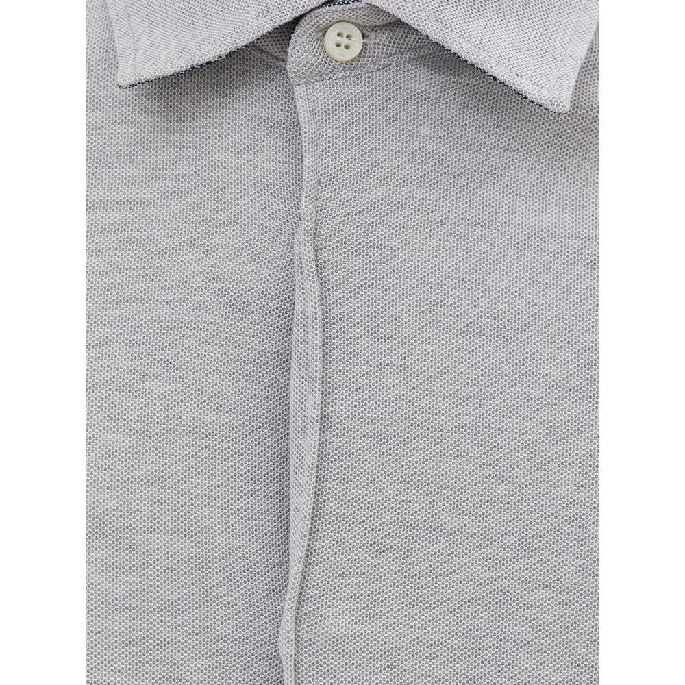 Gray Cotton Shirt - ventzia