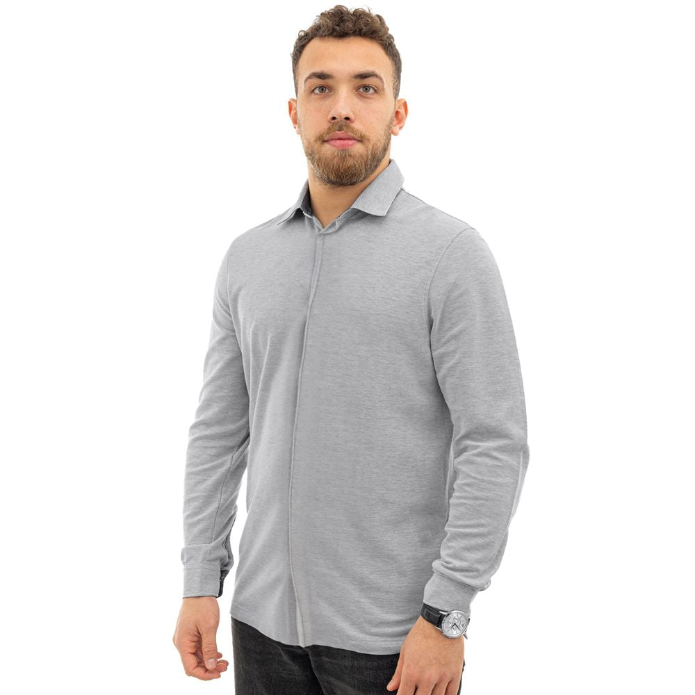 Gray Cotton Shirt - ventzia