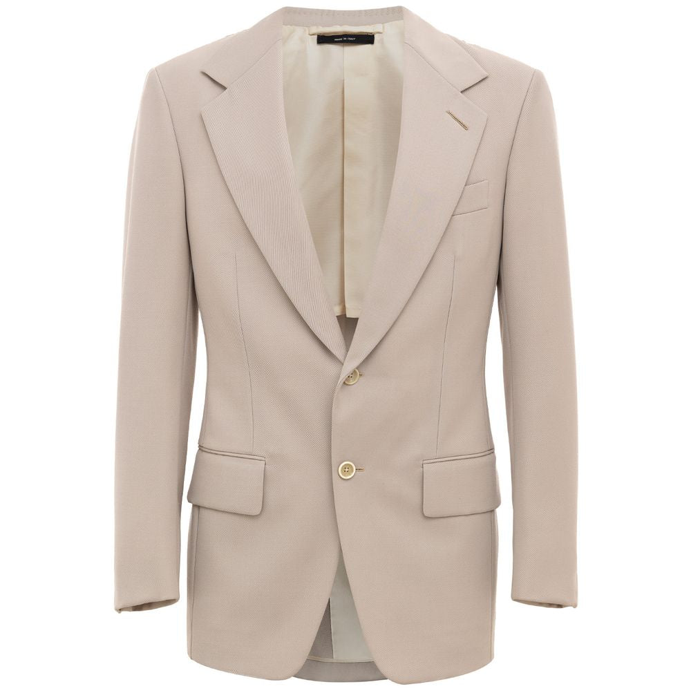 Beige Wool Suit & Blazer - ventzia