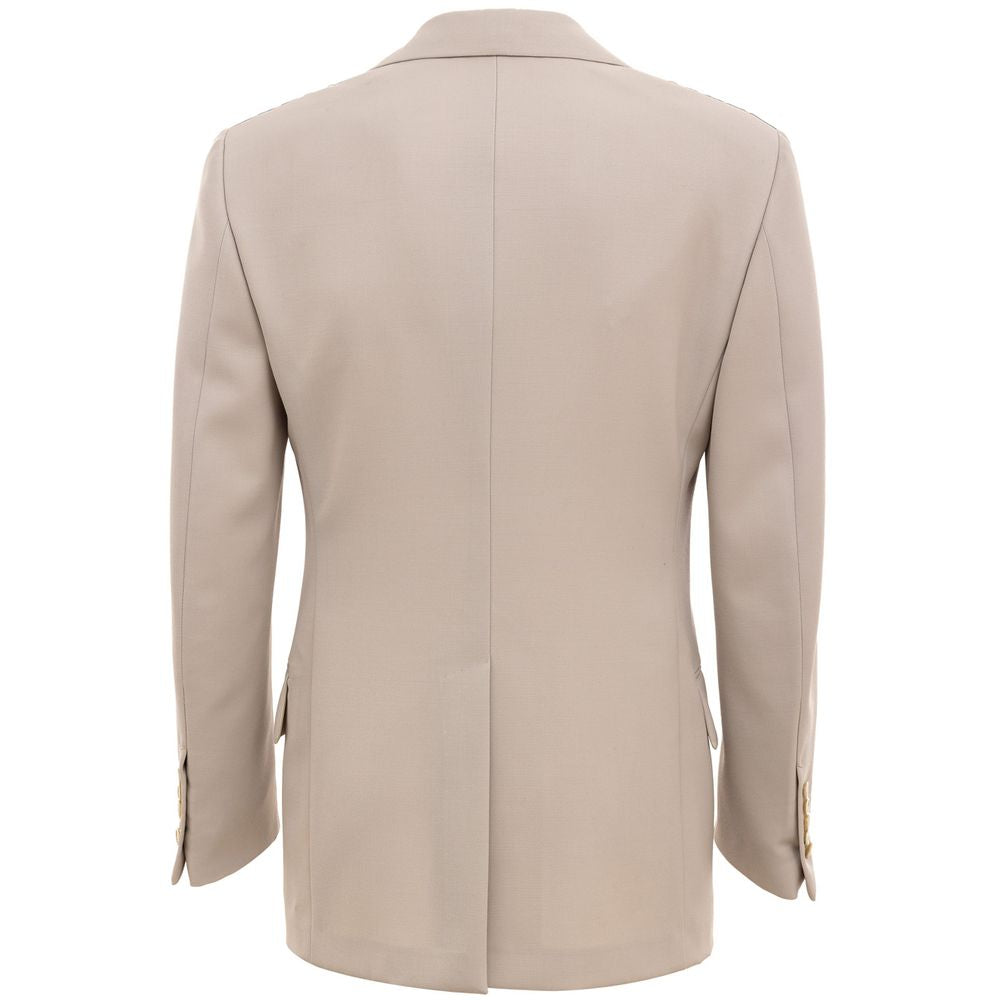 Beige Wool Suit & Blazer - ventzia