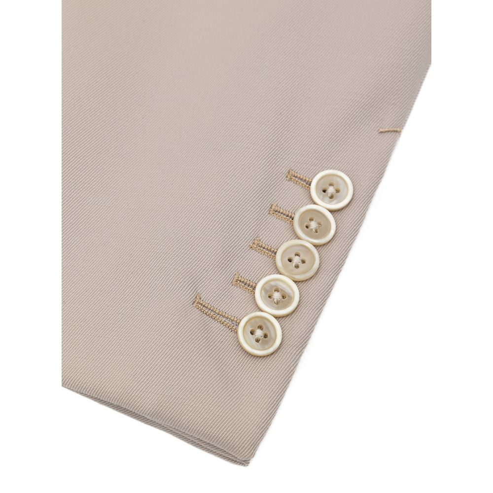 Beige Wool Suit & Blazer - ventzia