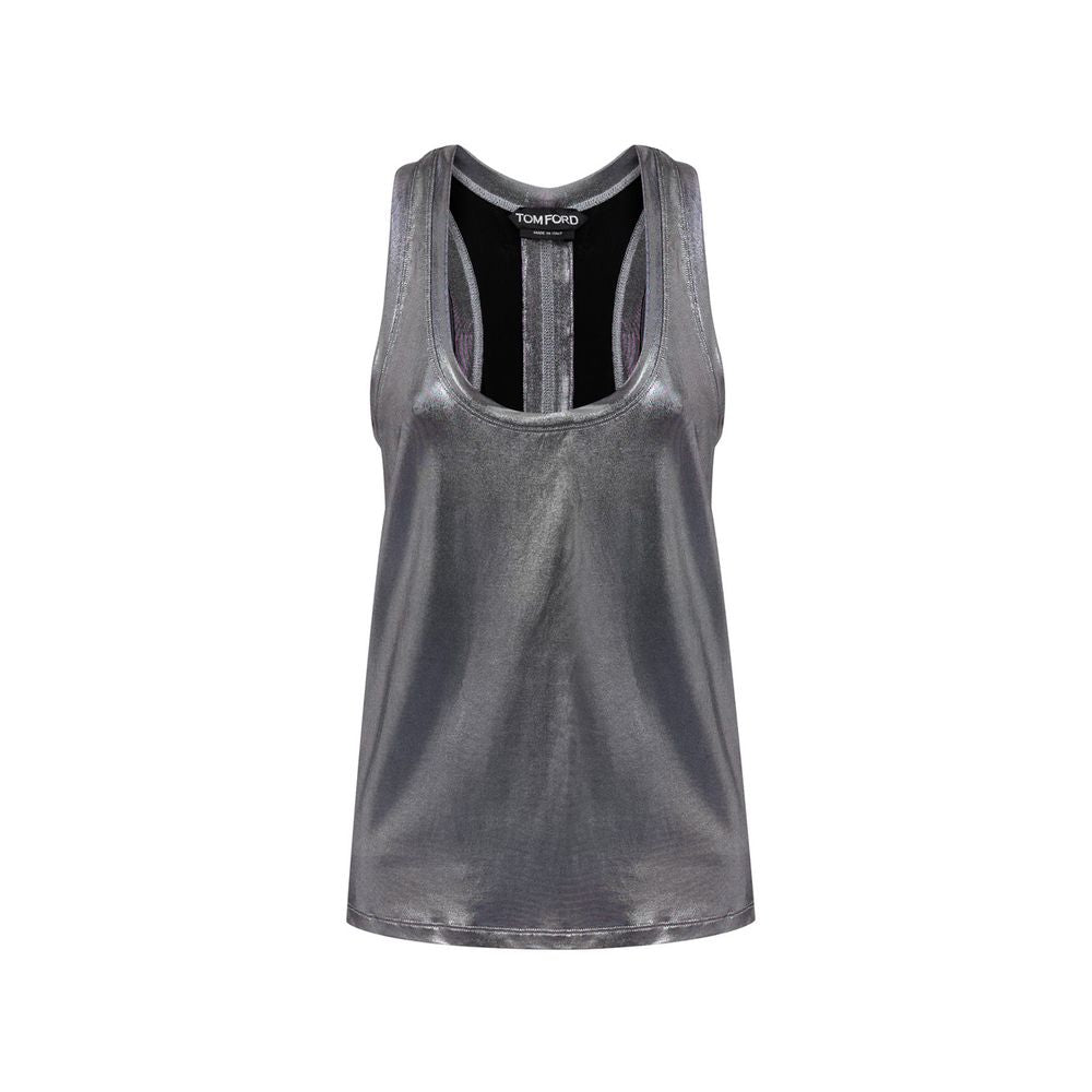 Gray Viscose Tank Top - ventzia