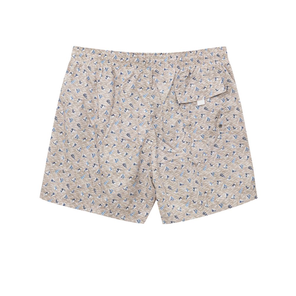 Beige Polyester Swim Short - ventzia