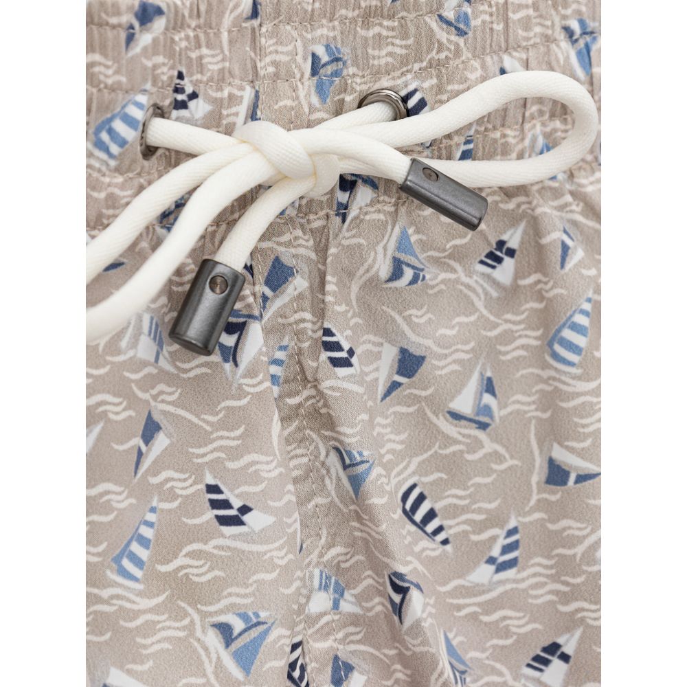 Beige Polyester Swim Short - ventzia