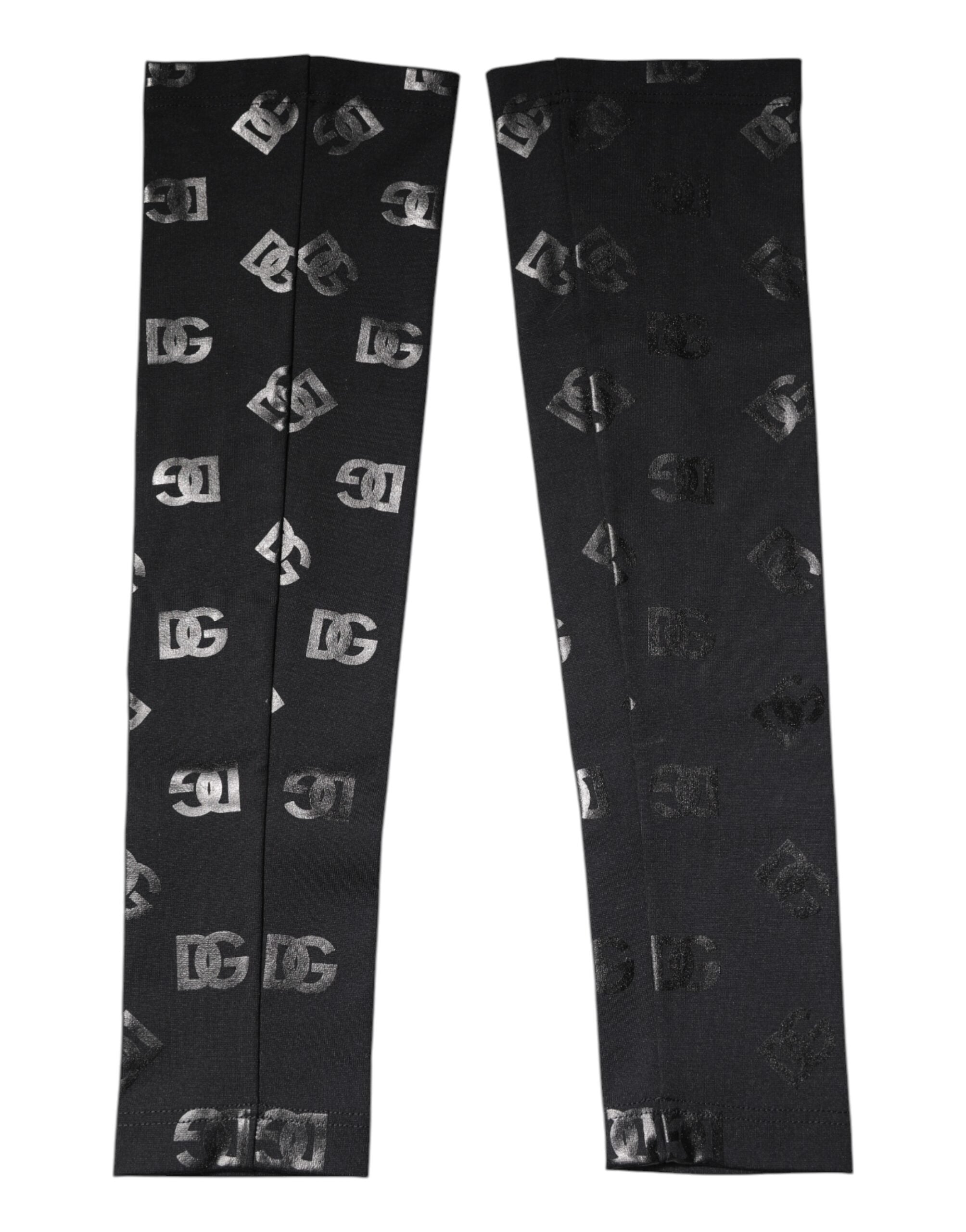 Black DG Logo Monogram Wool Stretch Arm Sleeves - ventzia