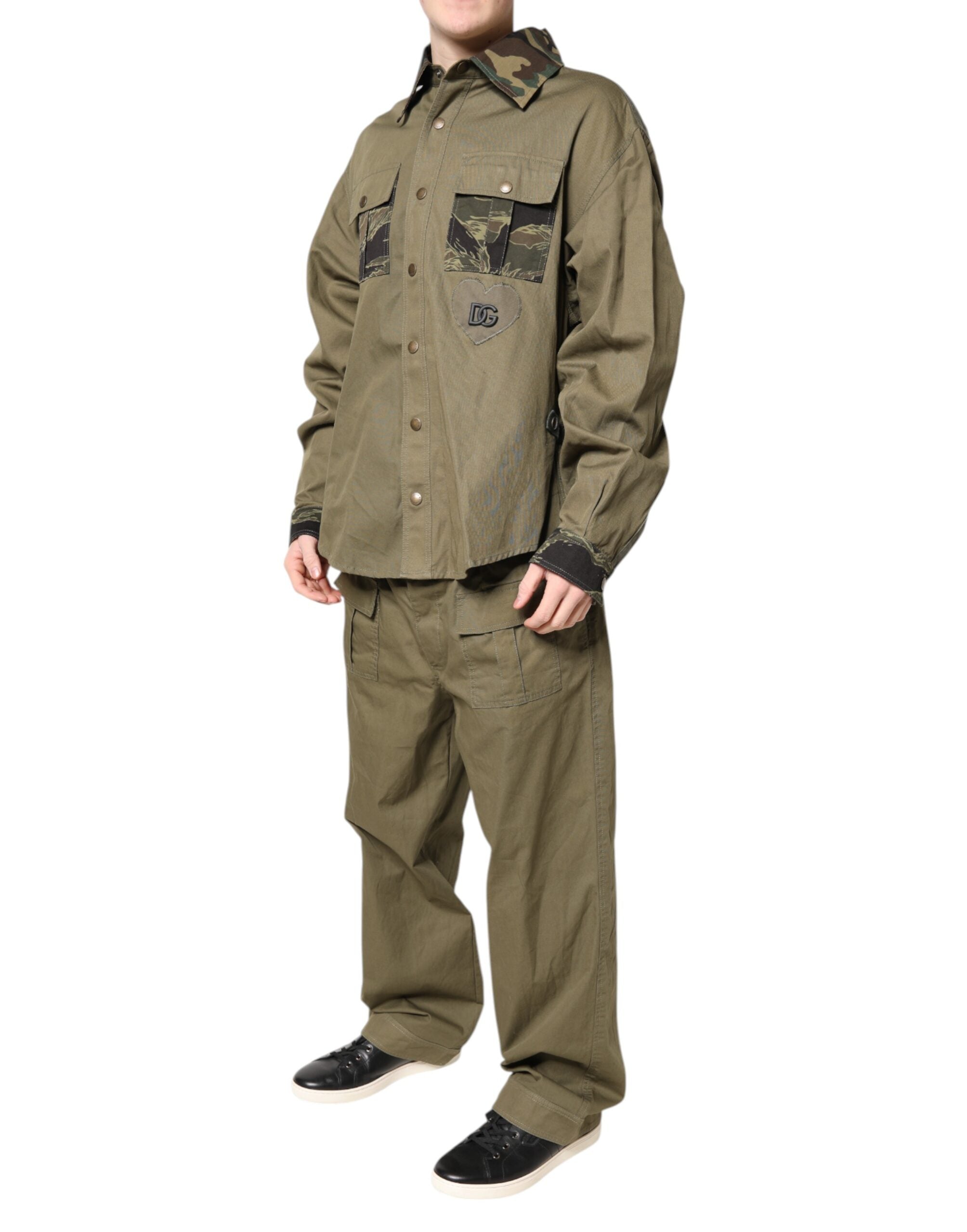 Brown Cotton Stretch Shirt Pants Casual Set - ventzia