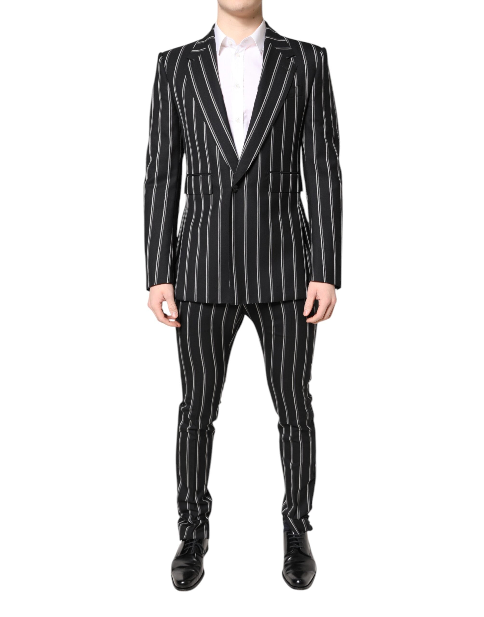 Black Striped SICILIA Formal 2 Piece Suit - ventzia