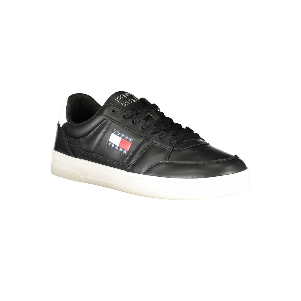 Black Leather Men Sneaker - ventzia