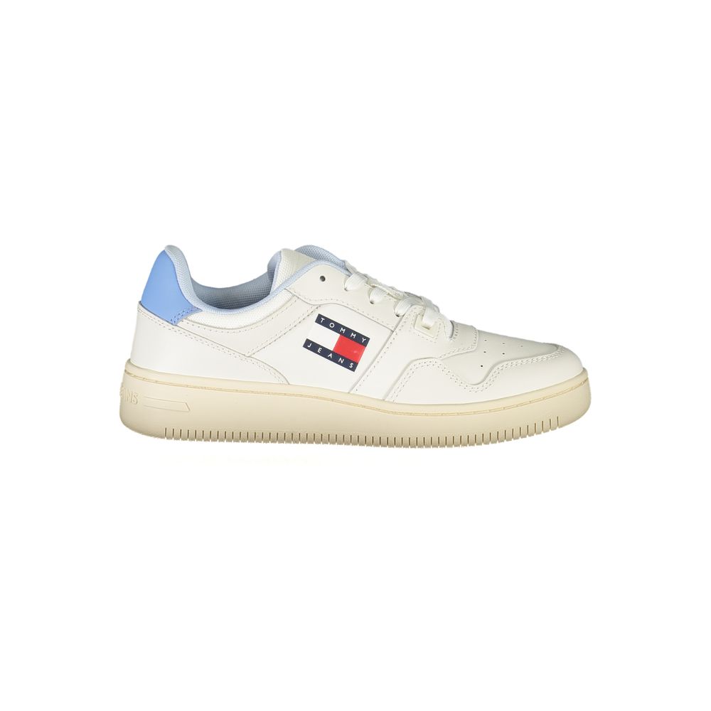 White Polyurethane Women Sneaker - ventzia