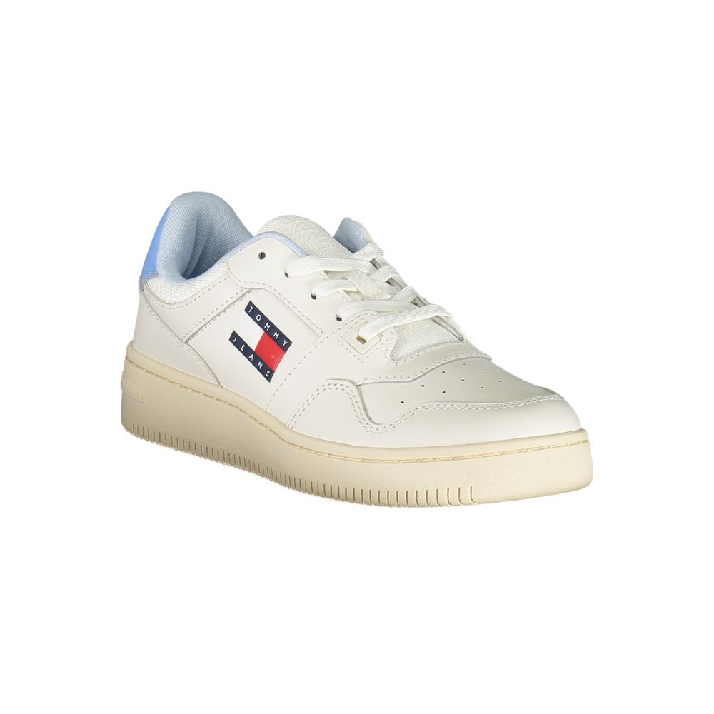 White Polyurethane Women Sneaker - ventzia