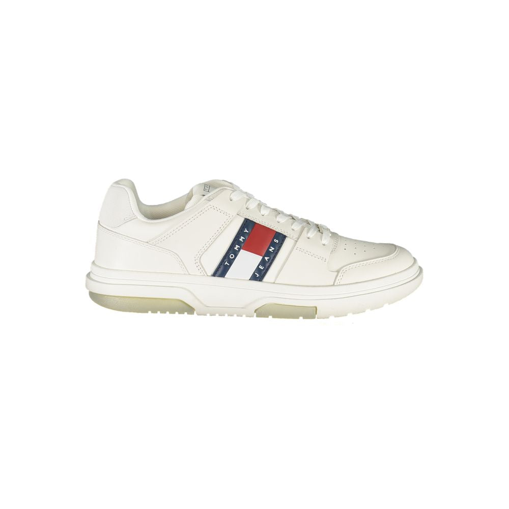 White Polyurethane Men Sneaker - ventzia