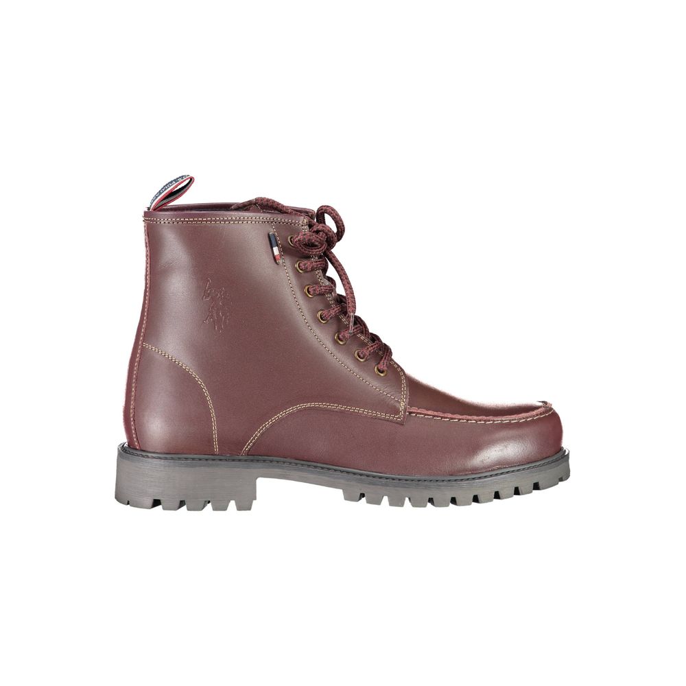 Red Leather Men's Ankle Boot - ventzia