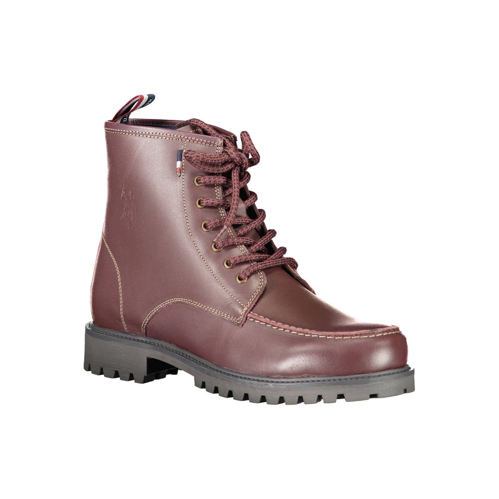 Red Leather Men's Ankle Boot - ventzia