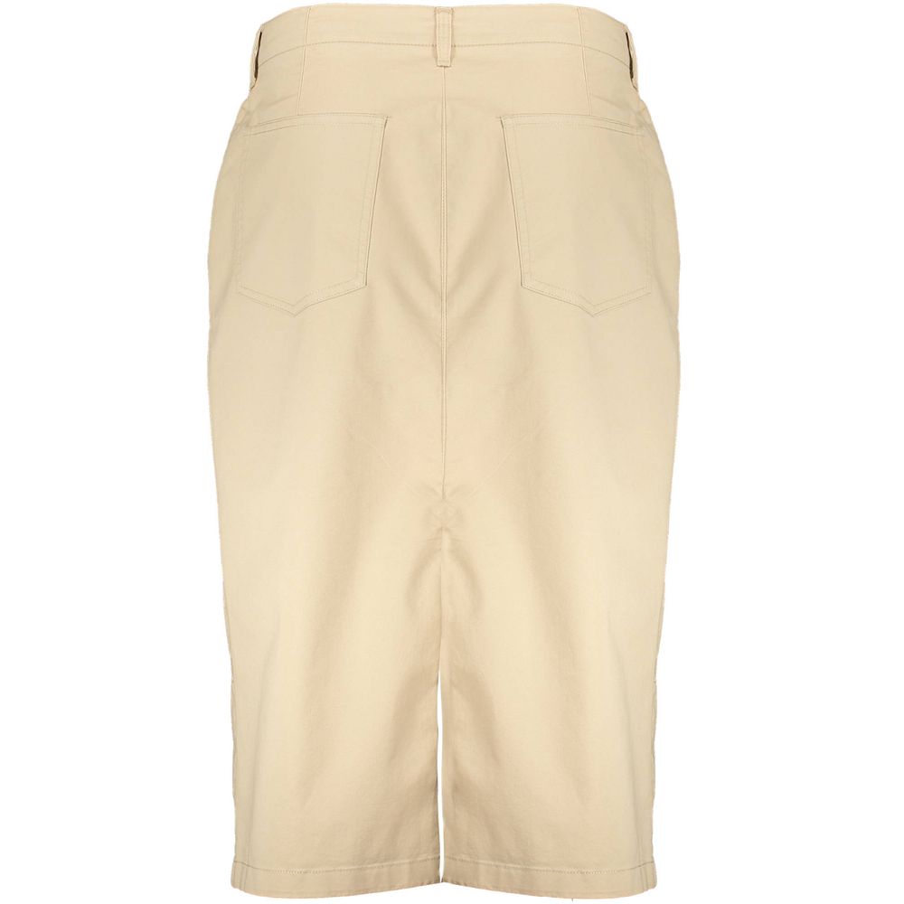 Beige Cotton Women Skirt - ventzia