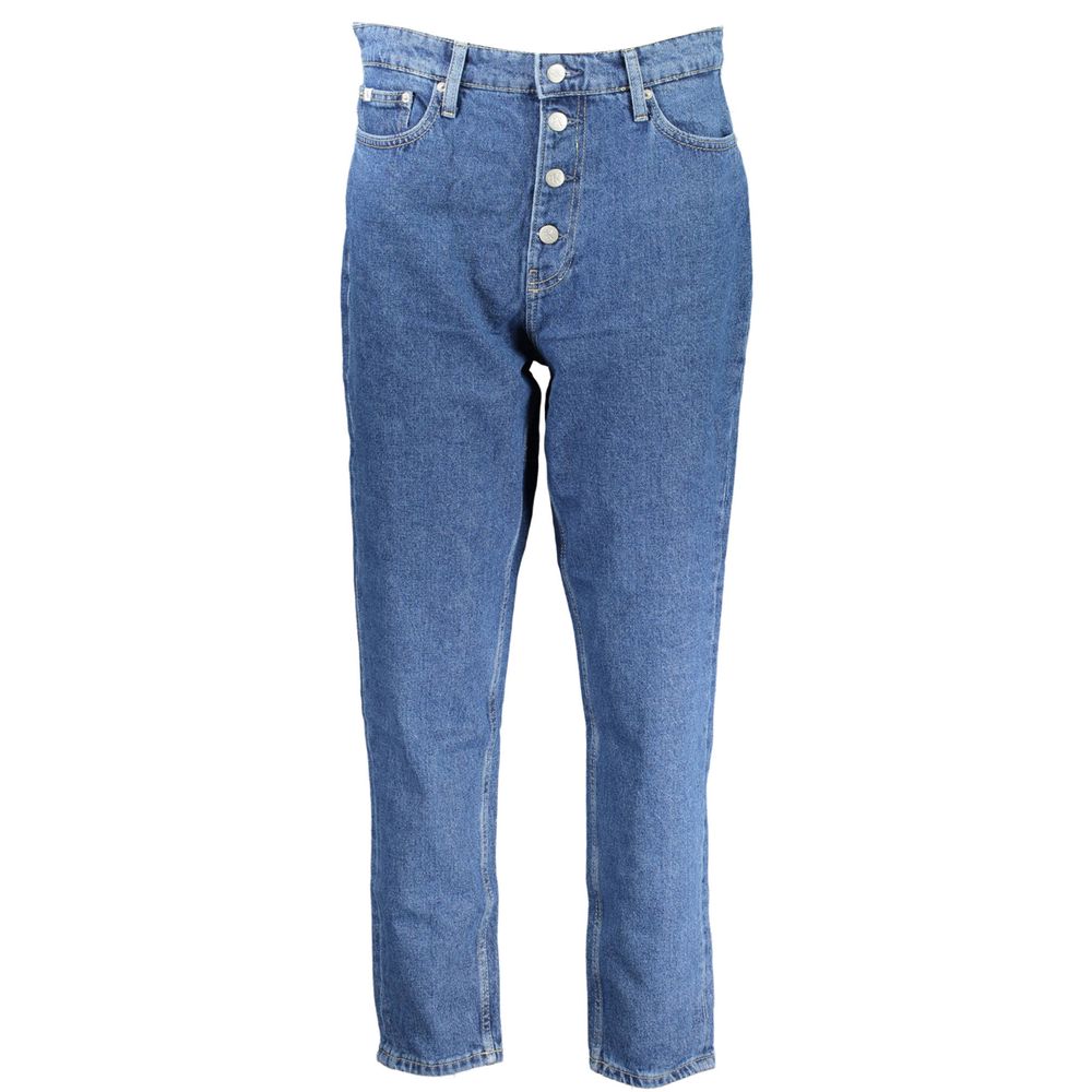 Blu Cotton Women Jeans - ventzia