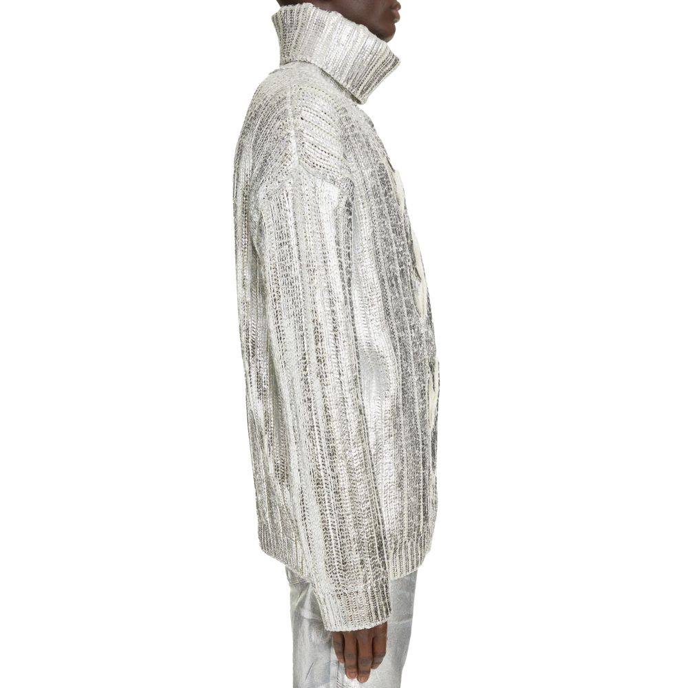Brown Wool Men Turtleneck Sweater - ventzia