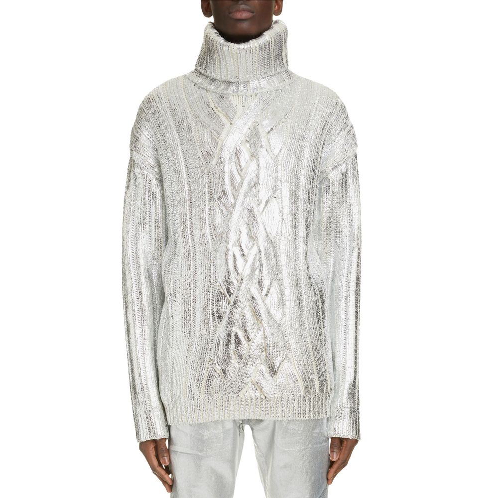 Brown Wool Men Turtleneck Sweater - ventzia