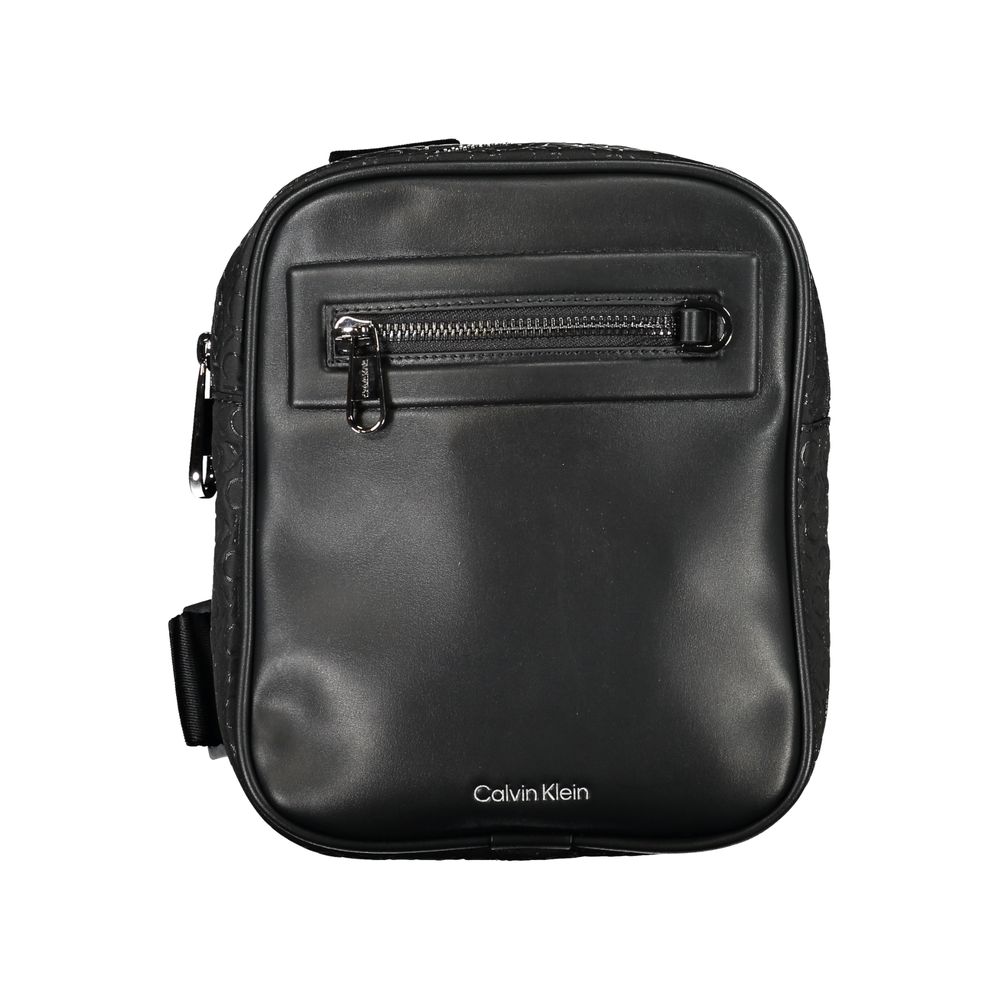 Black Polyester Men Shoulder Bag - ventzia