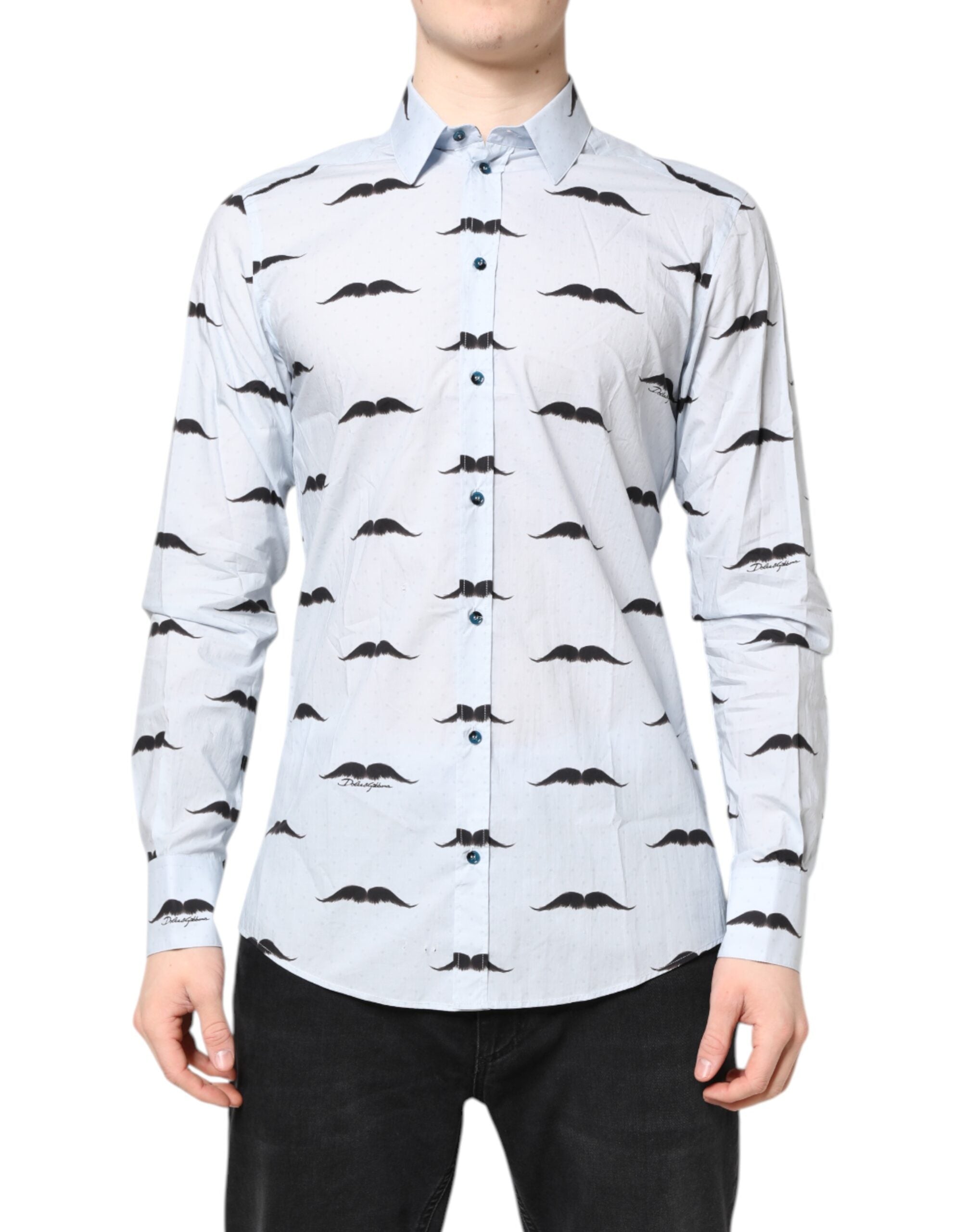 Light Blue Cotton MARTINI Formal Dress Shirt - ventzia