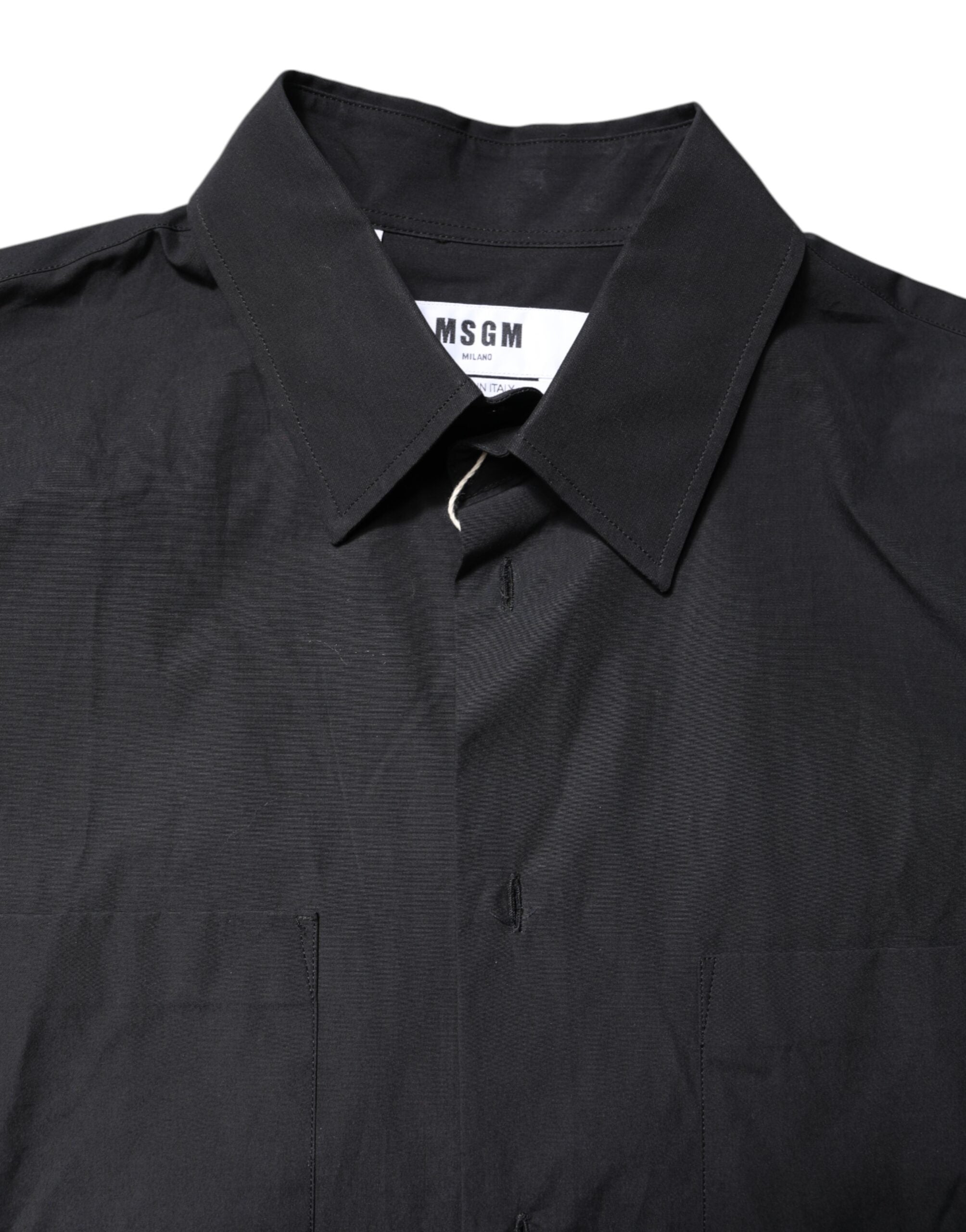 Black Printed Short Sleeves Collared Men Casual Shirt - ventzia