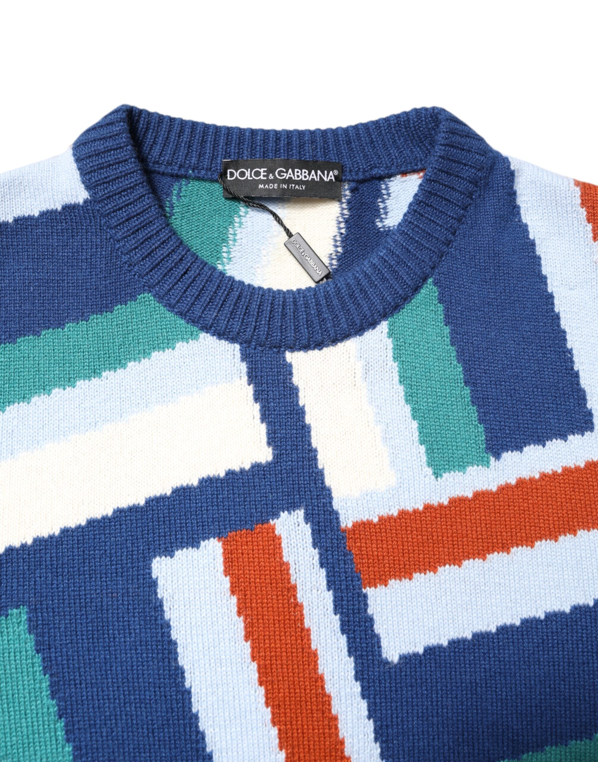 Multicolor Cashmere Knit Pullover Sweater - ventzia