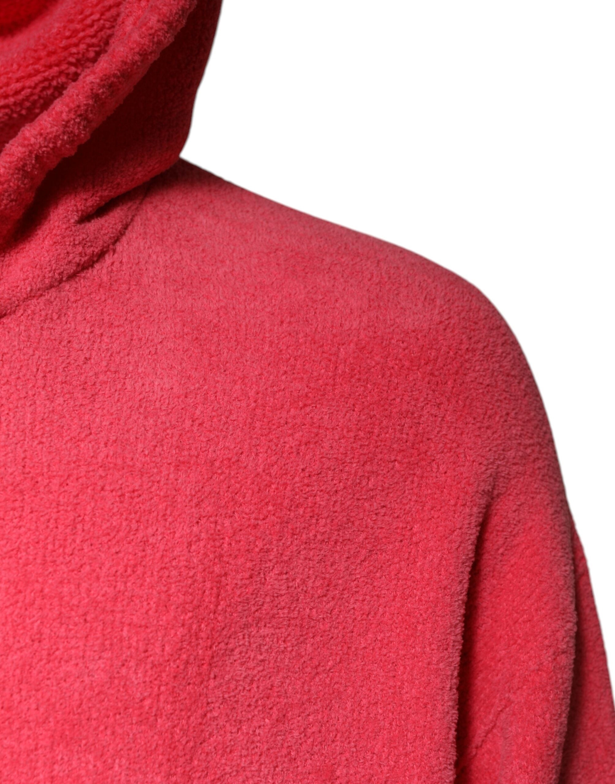 Red Cotton Knit Hooded Men Pullover Sweater - ventzia
