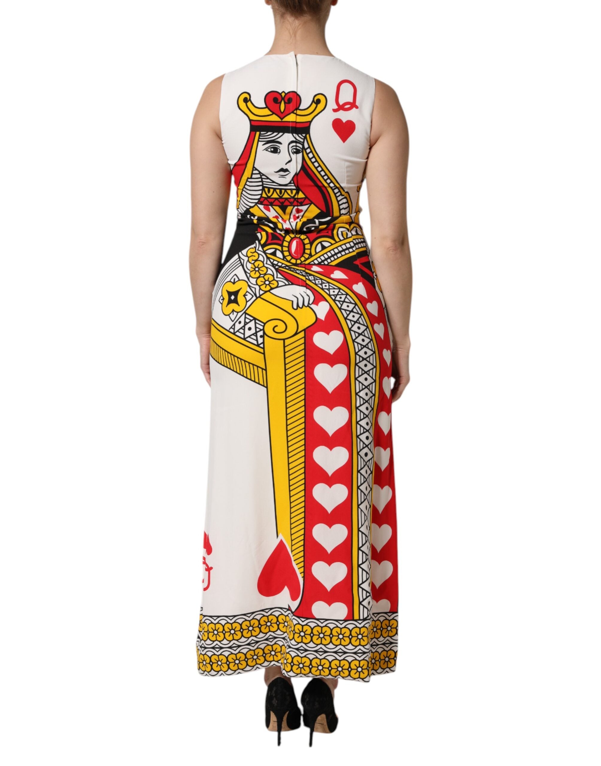 White Queen Of Hearts Sleeveless Maxi Dress - ventzia