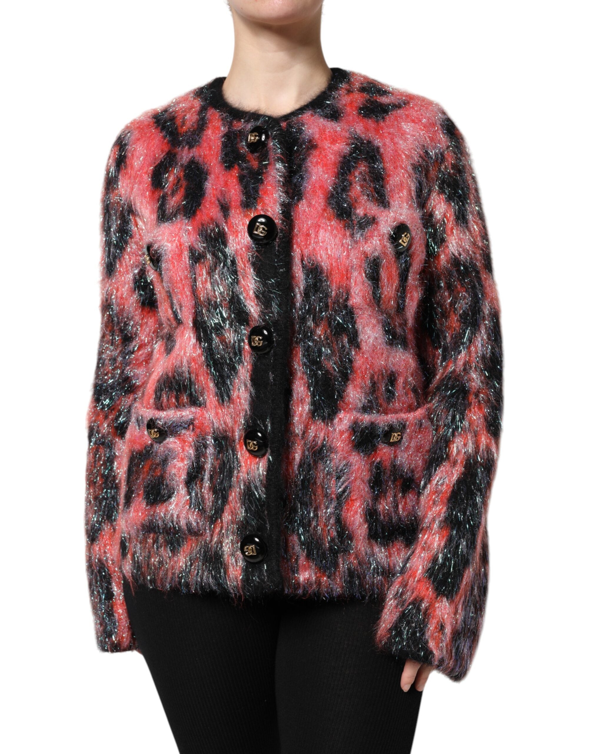 Red Mohair Wool Button Down Cardigan Sweater - ventzia