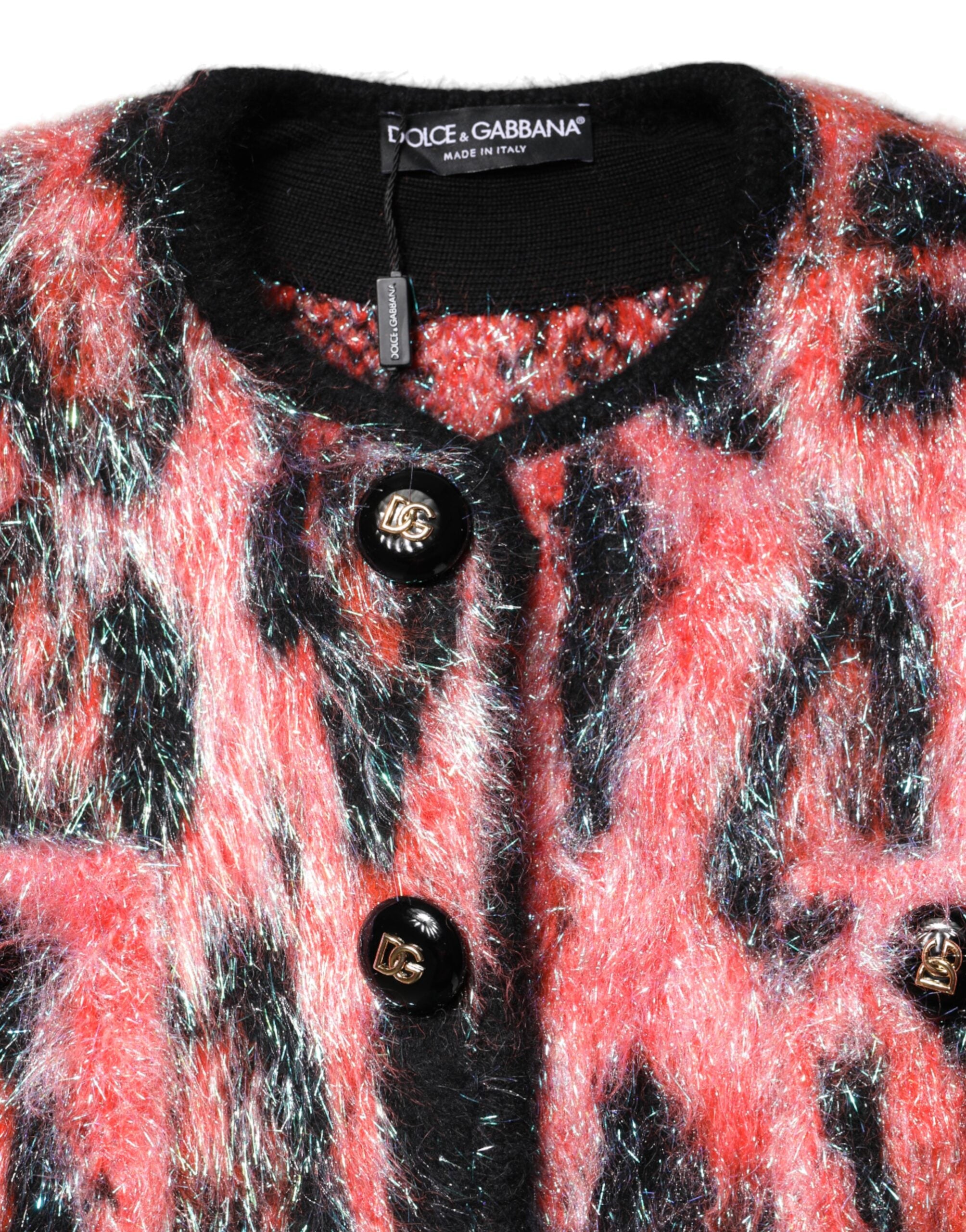 Red Mohair Wool Button Down Cardigan Sweater - ventzia