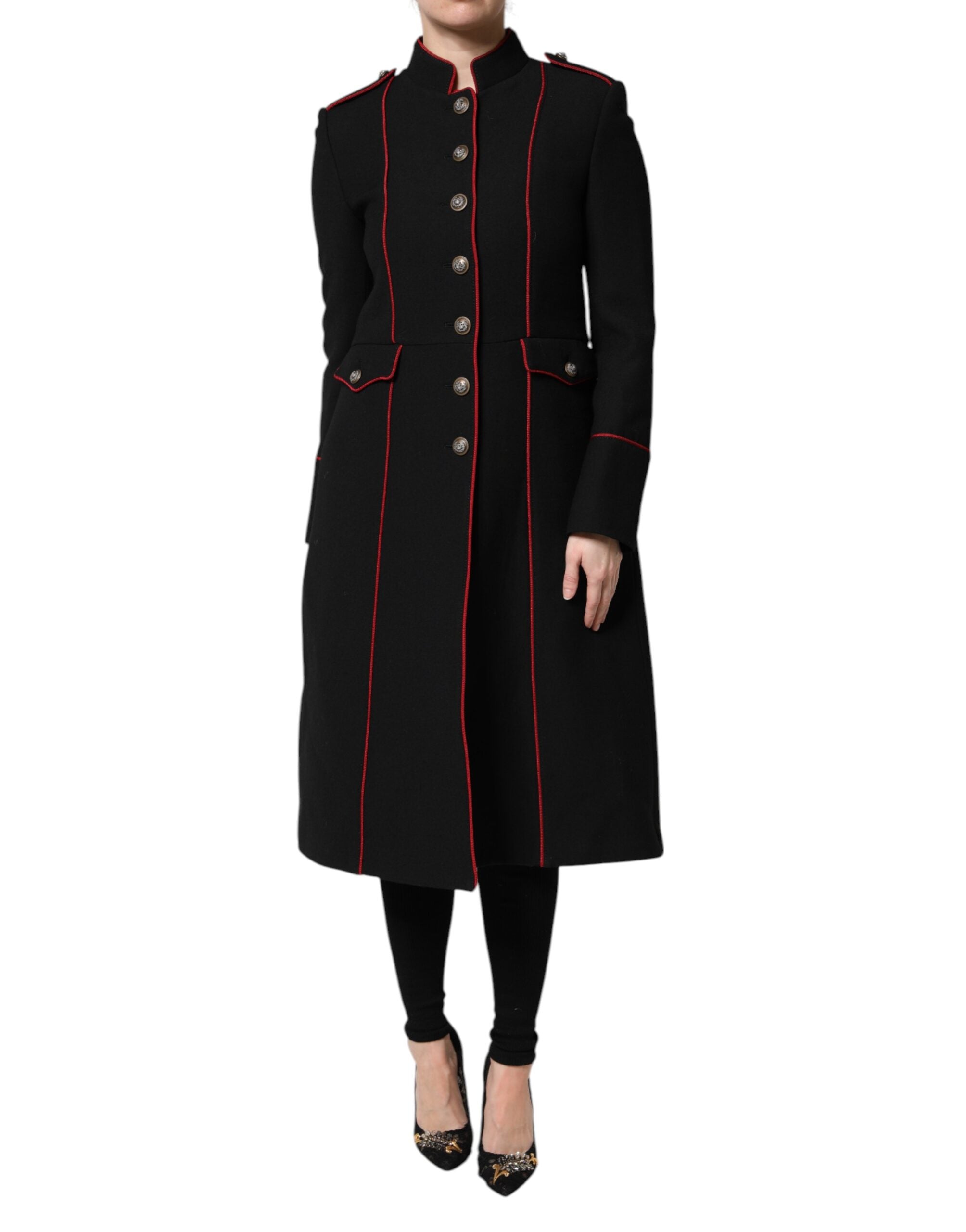 Black Wool Single Breasted Trench Coat Jacket - ventzia