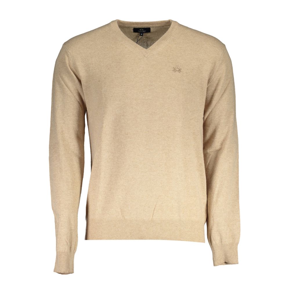 Beige Wool Men Sweater - ventzia