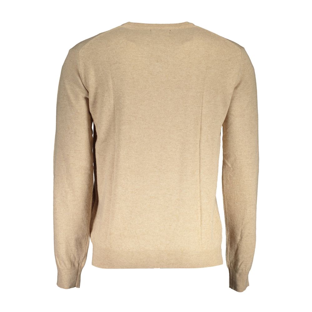 Beige Wool Men Sweater - ventzia