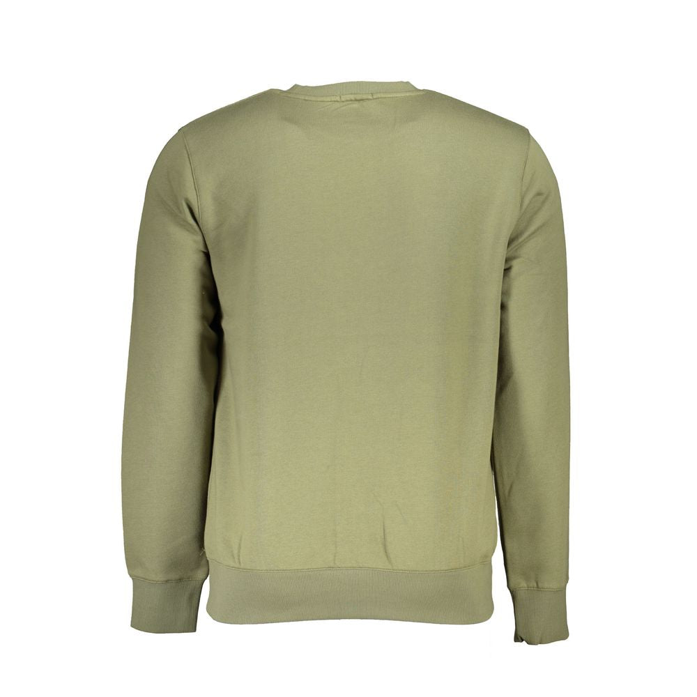 Classic Green Crew Neck Fleece Sweatshirt - ventzia