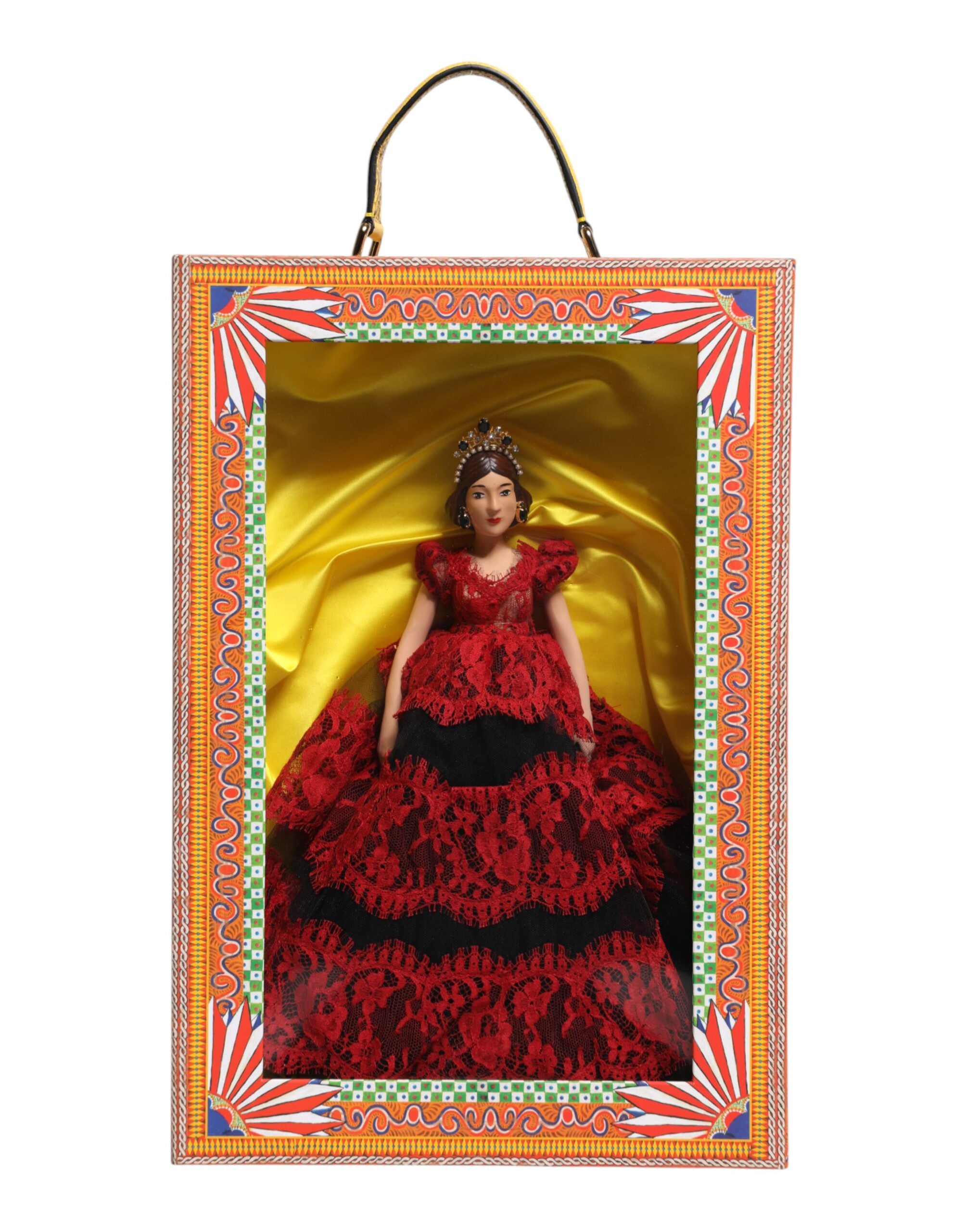 Red Dress Ceramic Porcelain Fashion Box Leather Sicily Dolls - ventzia