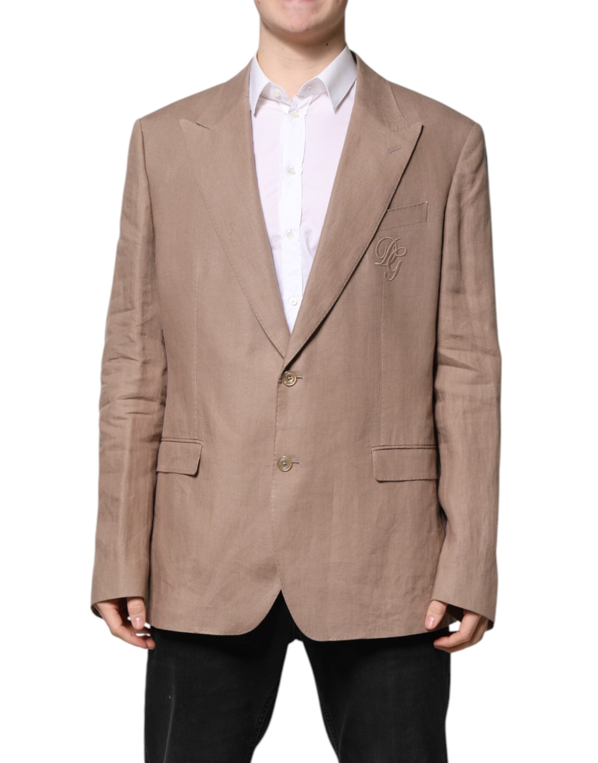 Beige TAORMINA Single Breasted Coat Blazer - ventzia