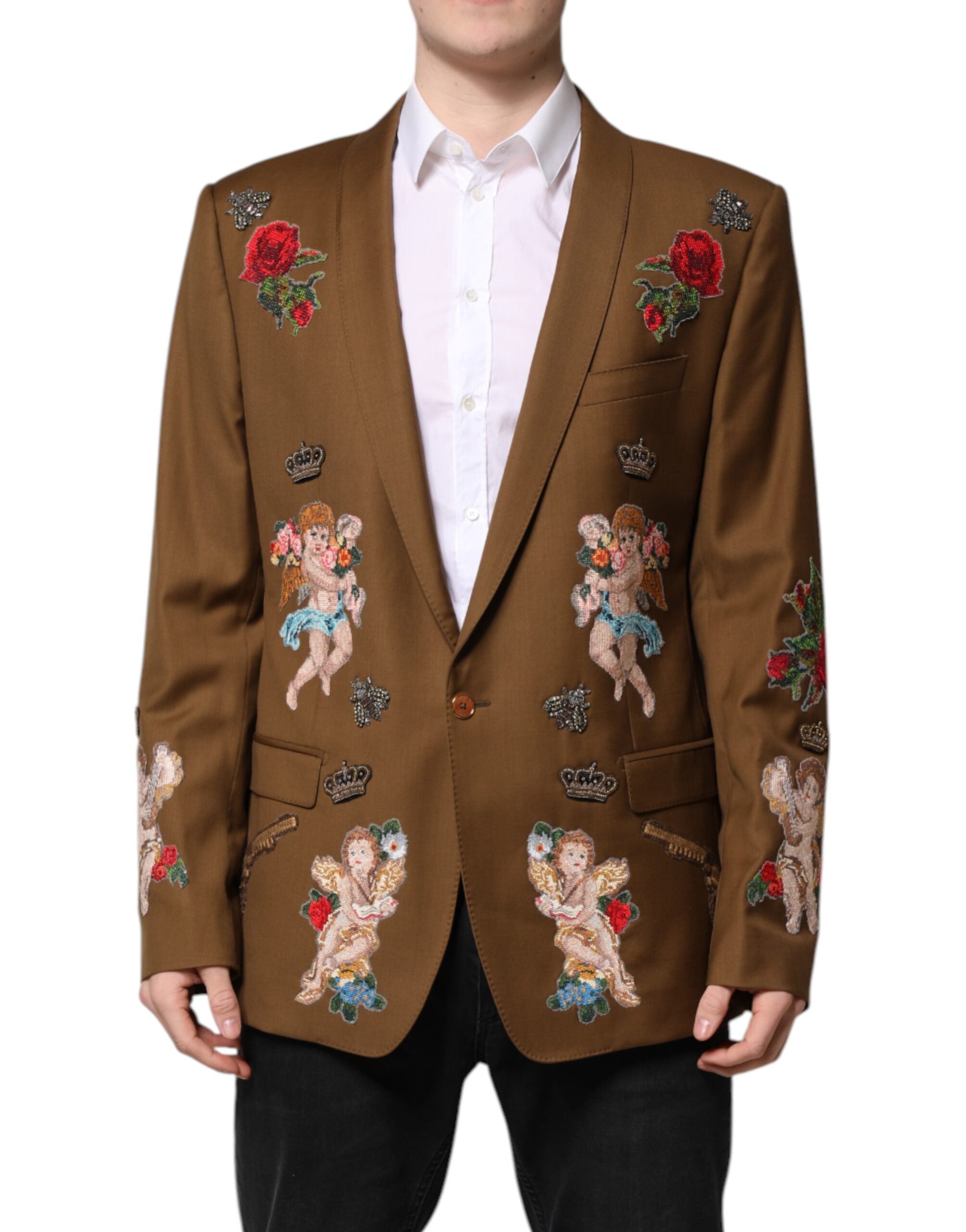 Brown MARTINI Single Breasted Coat Blazer - ventzia