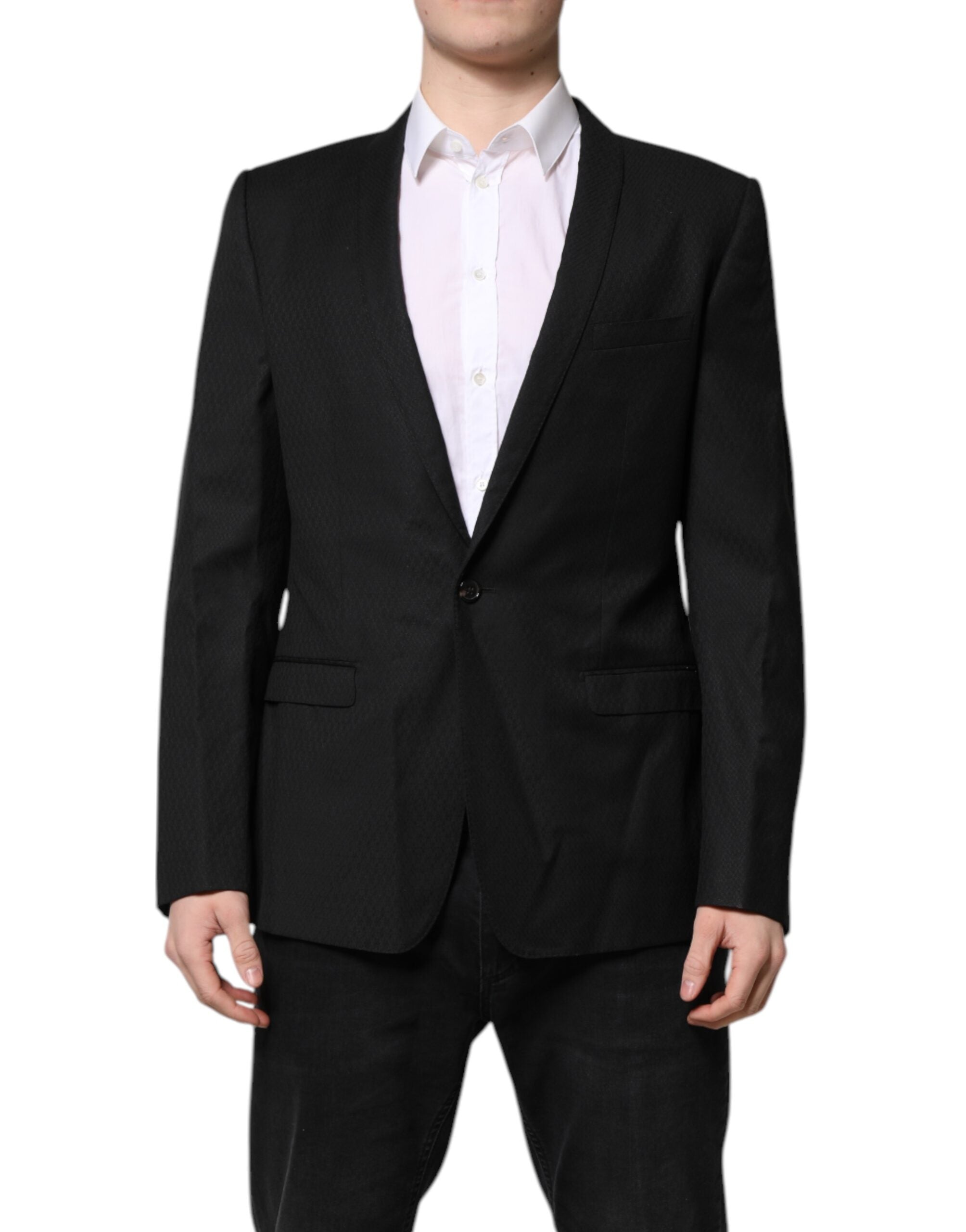 Black GOLD Single Breasted Suit Coat Blazer - ventzia