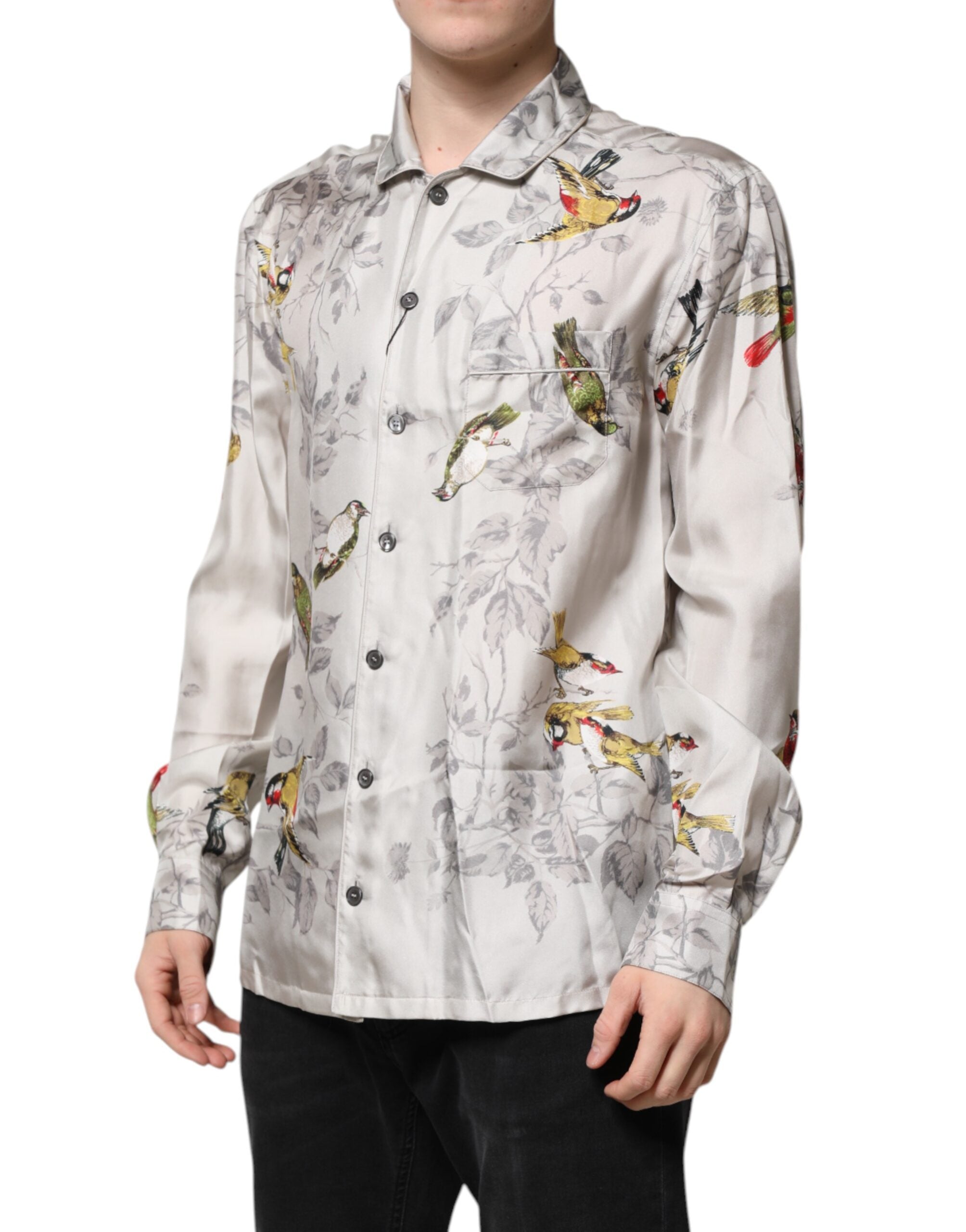 Multicolor Silk Printed Button Down Shirt - ventzia