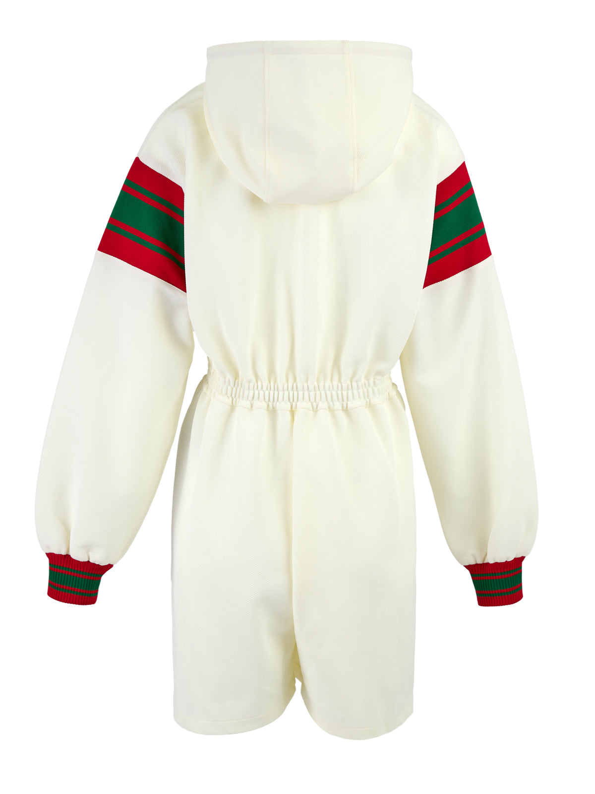 Cream Polyester Hooded Logo Sweatsuit - ventzia