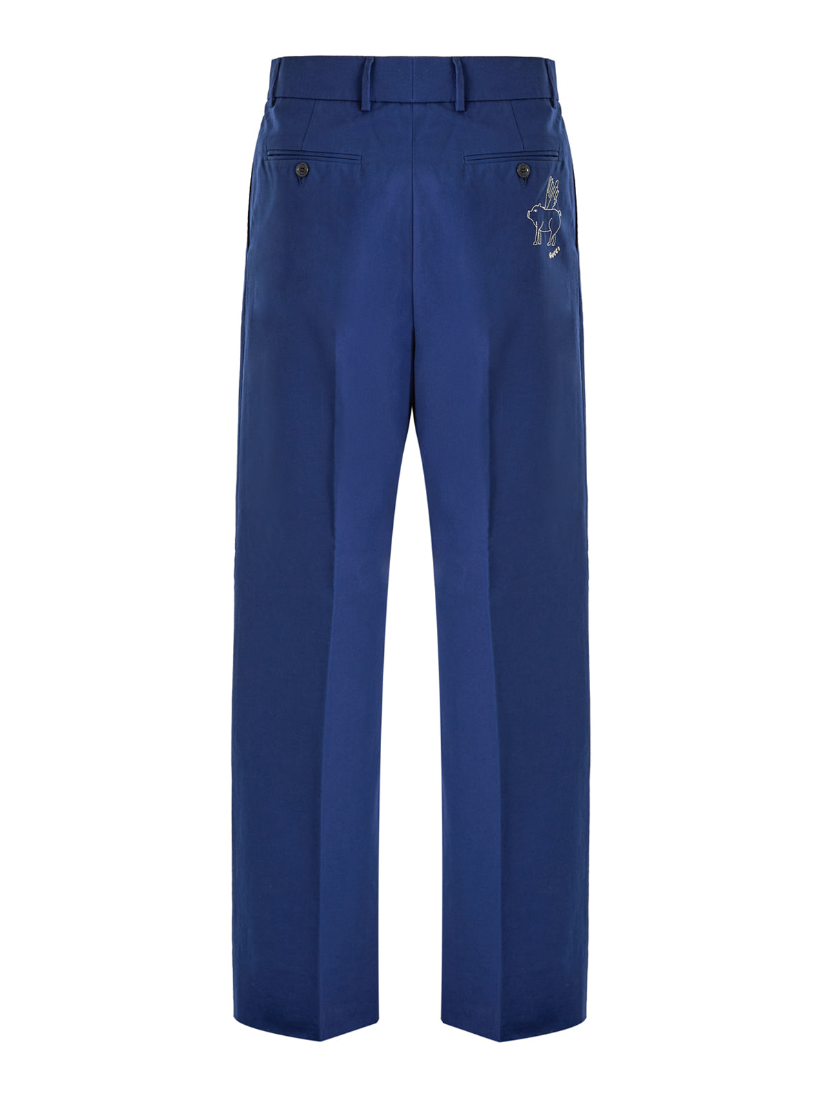 Blue Classic Cotton Pants - ventzia