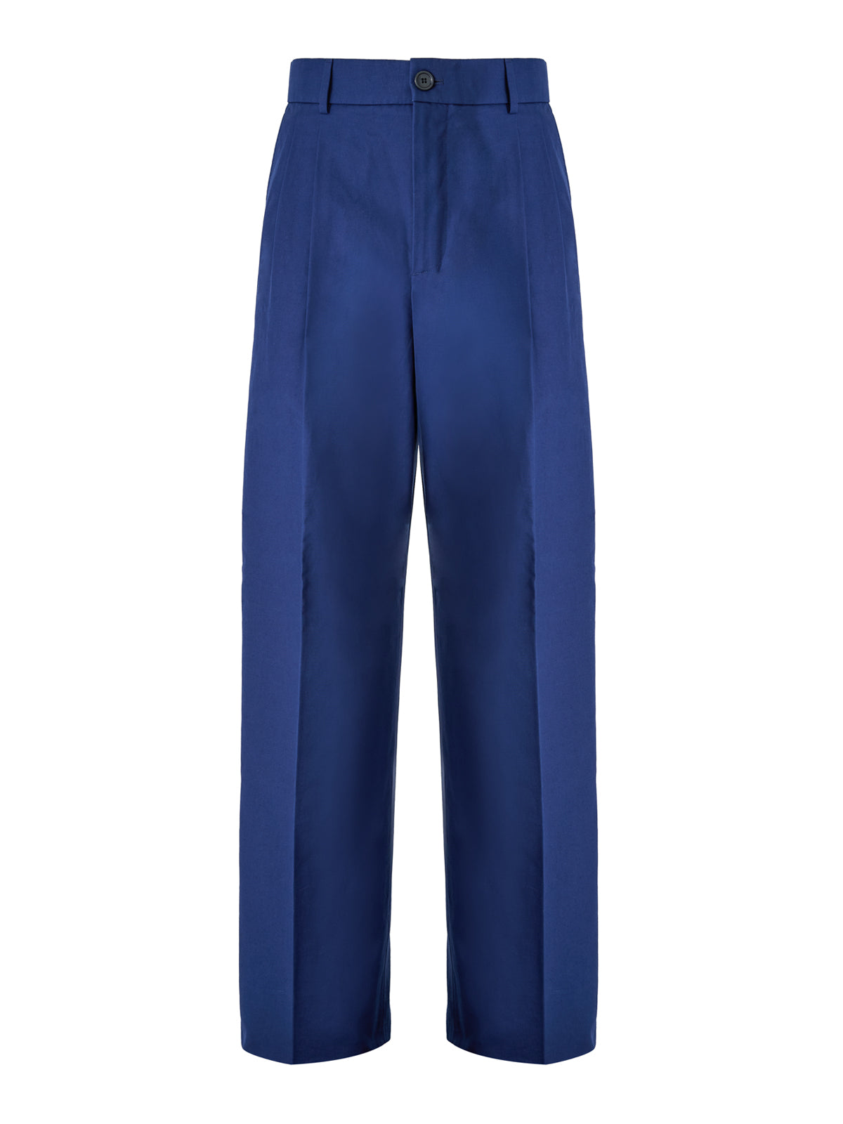 Blue Classic Cotton Pants - ventzia