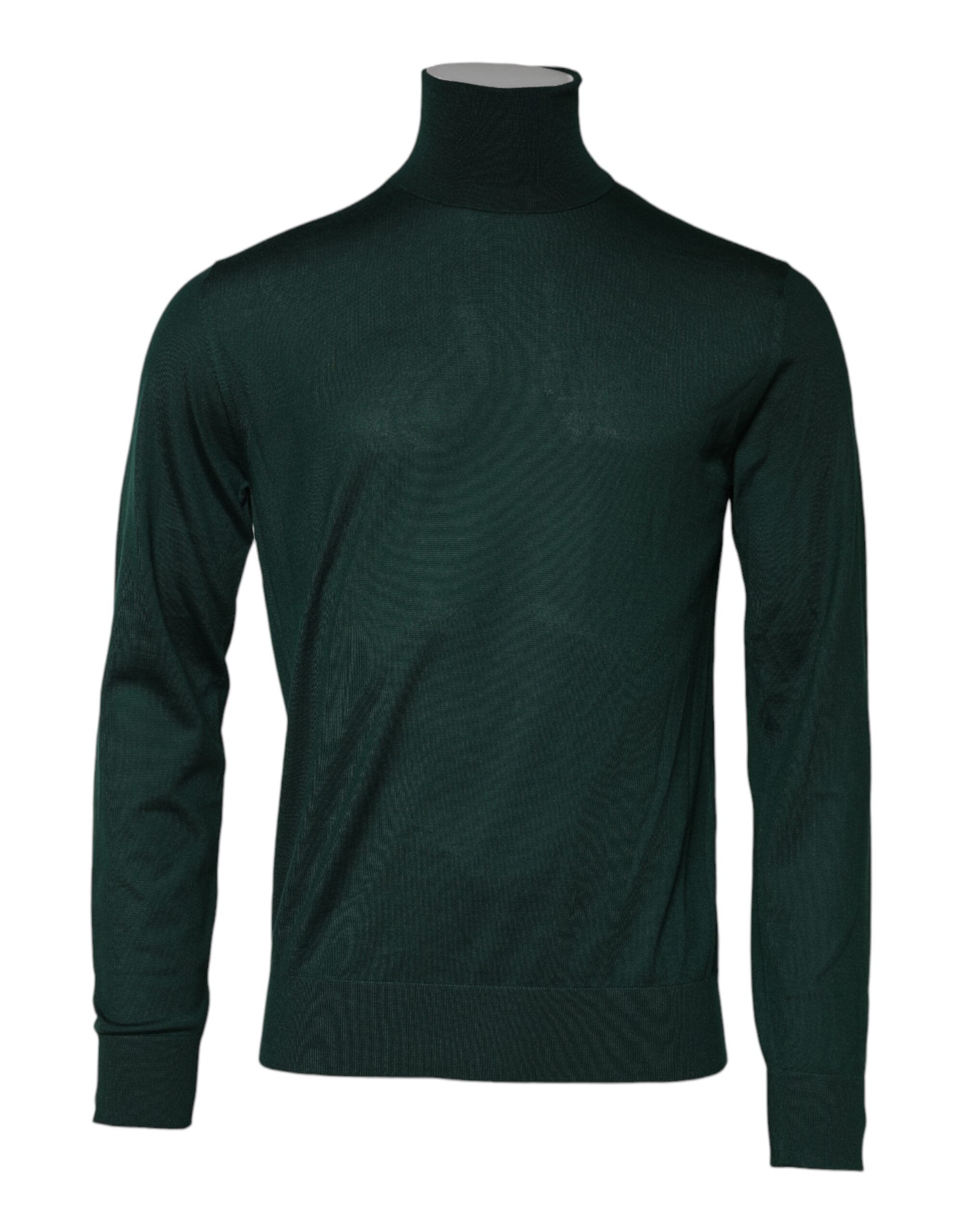 Green Cashmere Knitted Men Pullover Sweater - ventzia