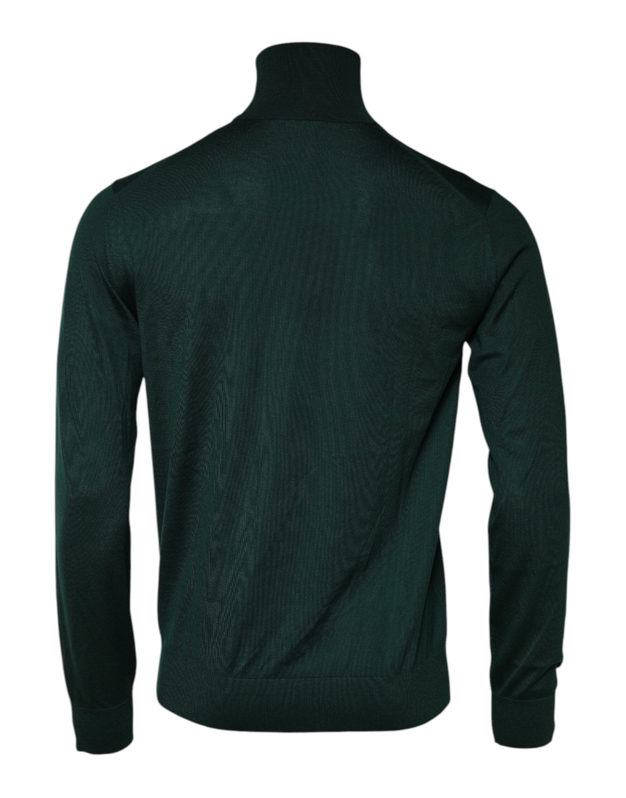 Green Cashmere Knitted Men Pullover Sweater - ventzia
