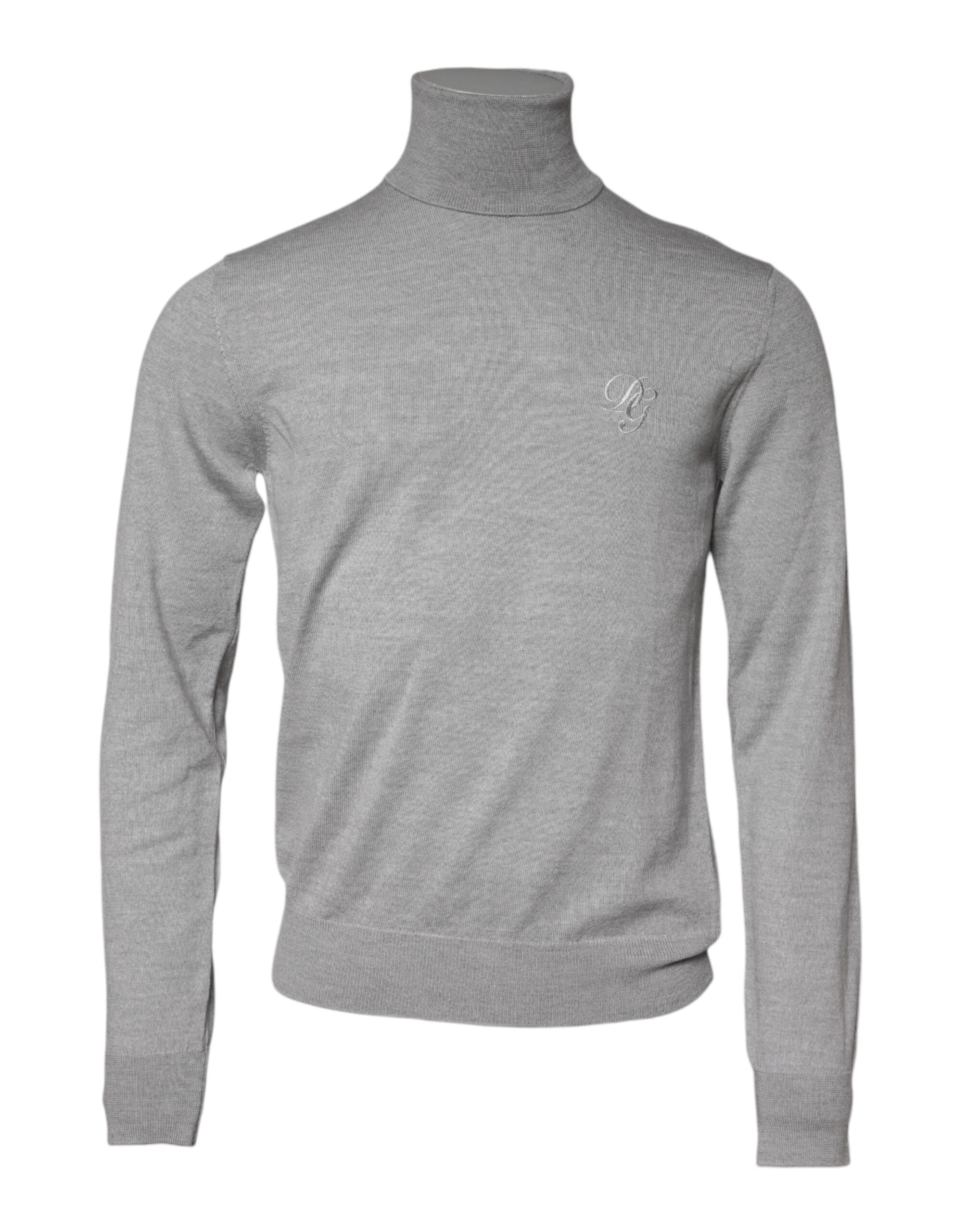 Gray Wool Knitted Men Pullover Sweater - ventzia