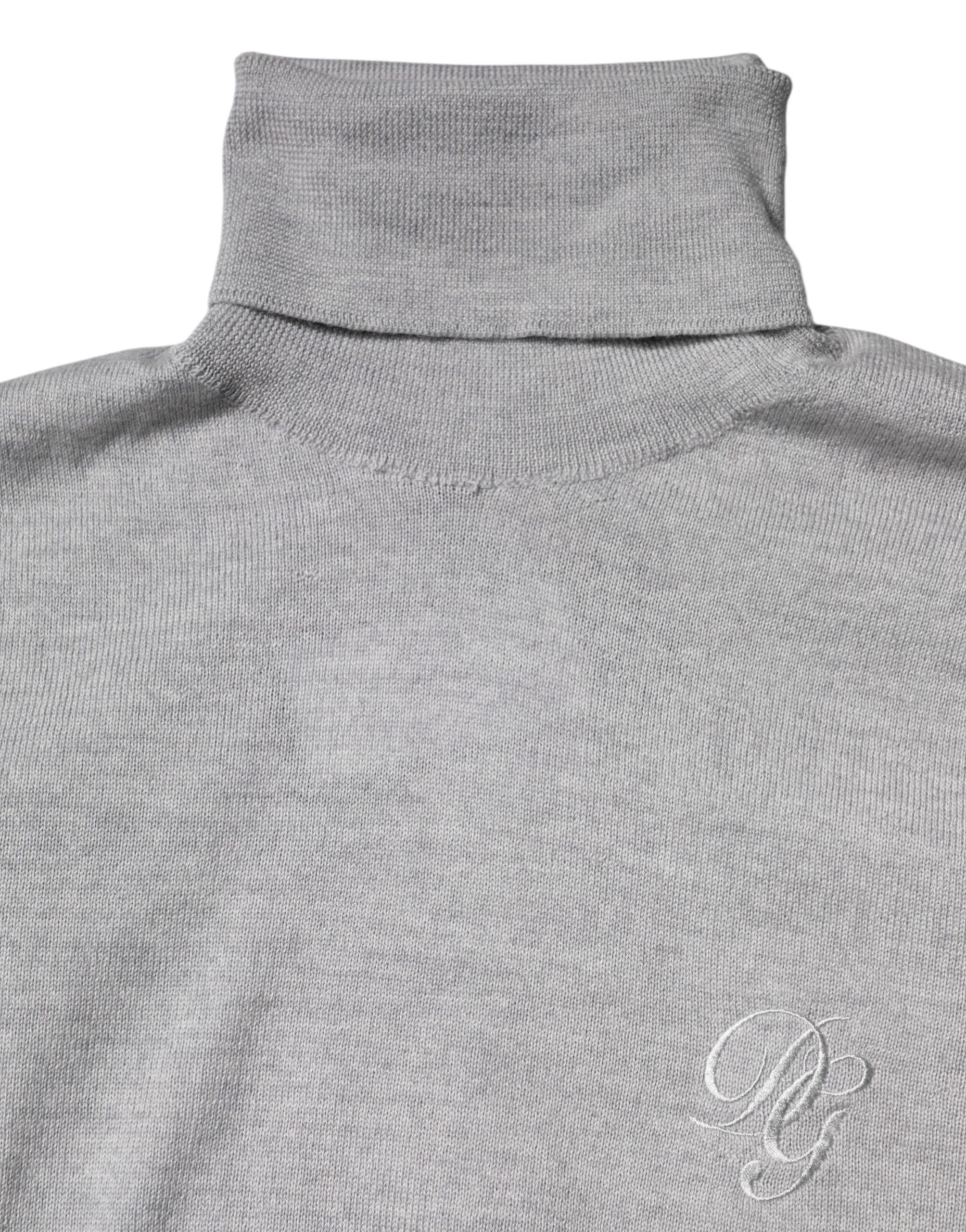 Gray Wool Knitted Men Pullover Sweater - ventzia