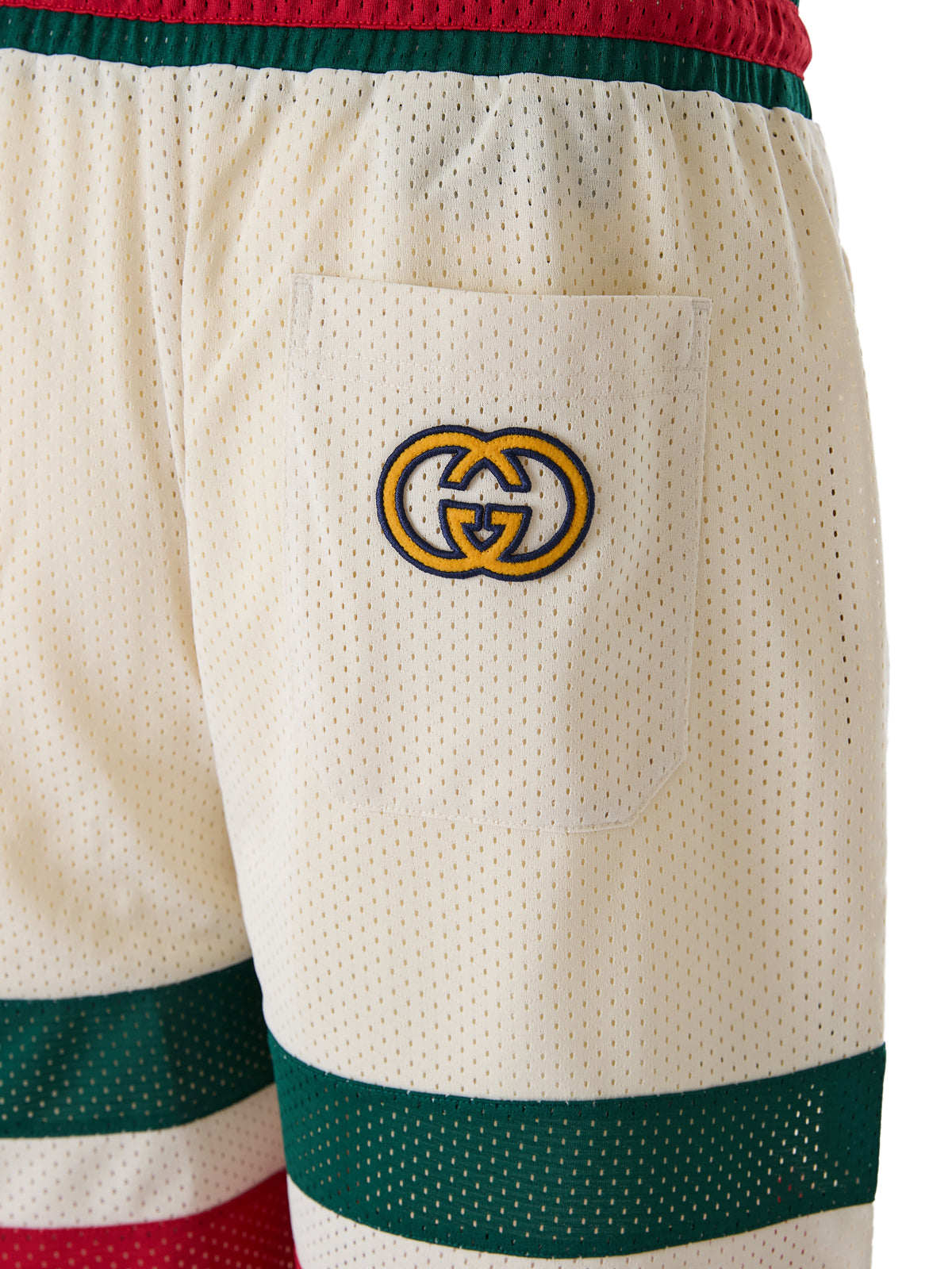 Cream polyester  Logo Shorts - ventzia