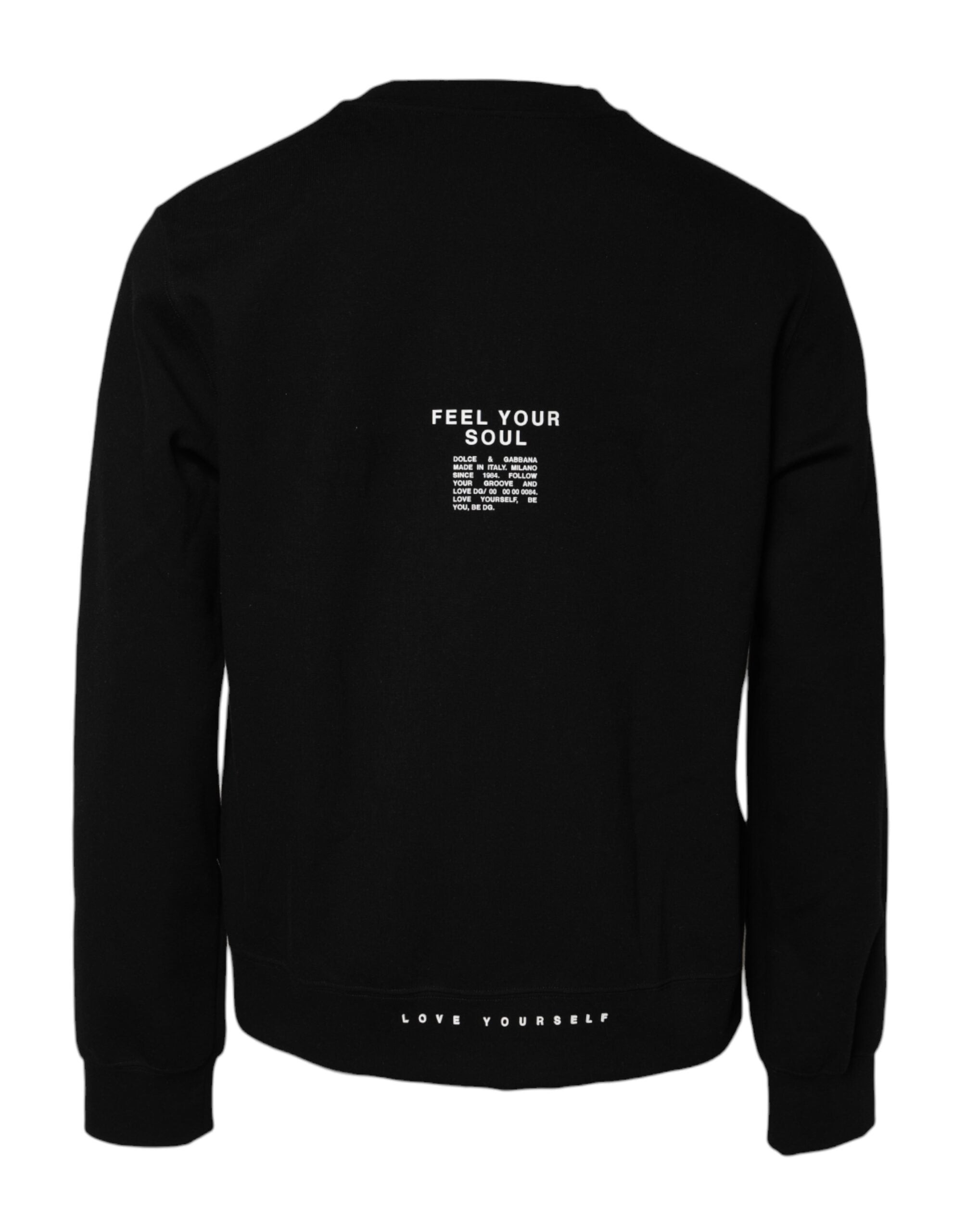 Black Cotton Logo Knitted Pullover Sweater - ventzia