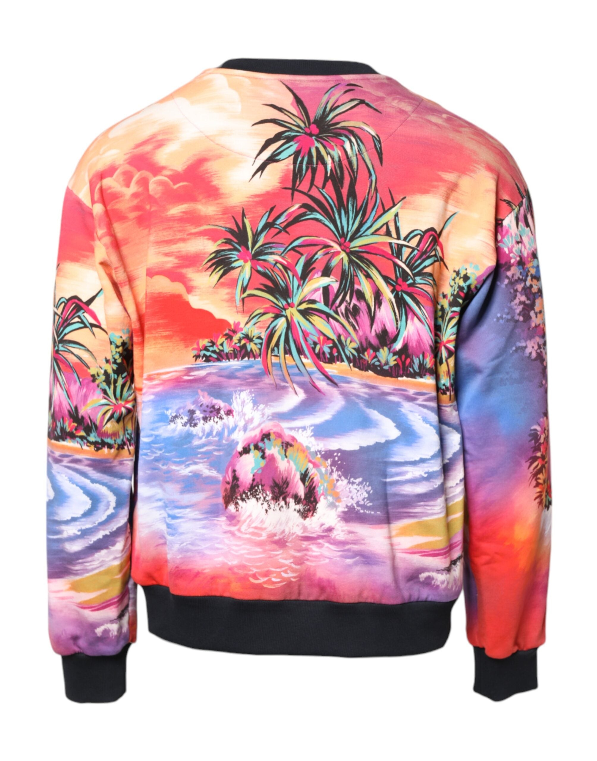 Multicolor Print Crew Neck Pullover Sweater - ventzia